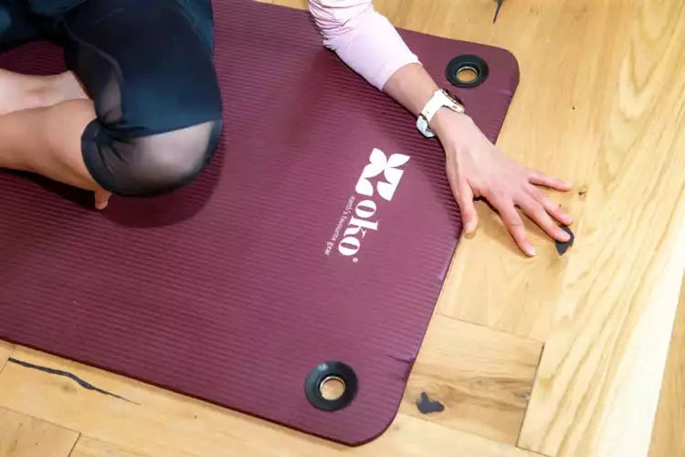Esterilla de yoga ecológica (con ojales) - 1,5 cm de grosor