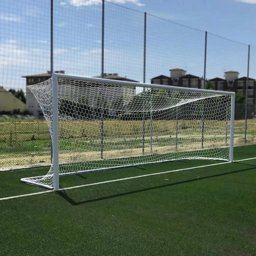 Full-Size Socketed Aluminium Football Goal - 7.32m x 2.44m Powershot