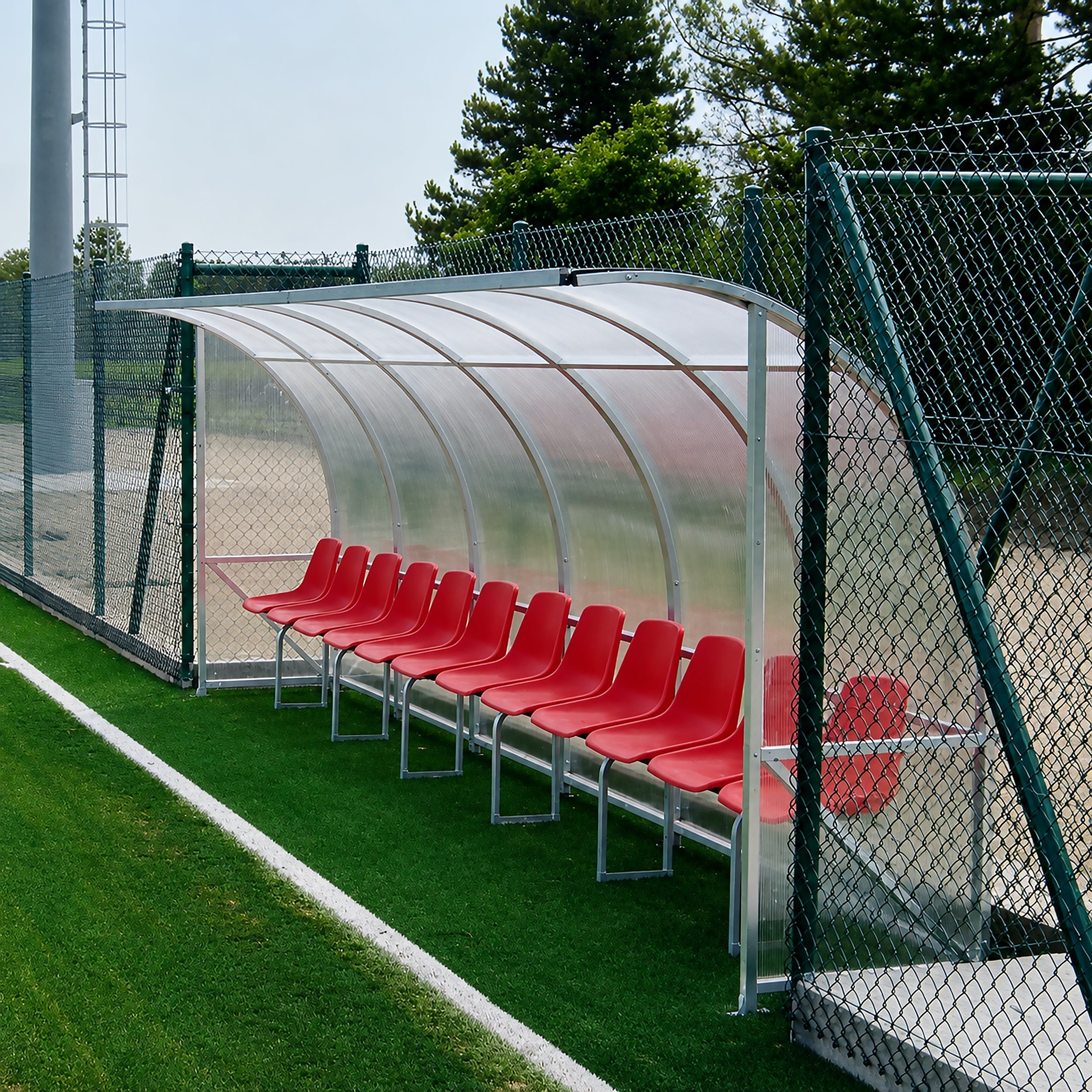 Coach shelter 1 wooden bench - 2m 4 seats Powershot
