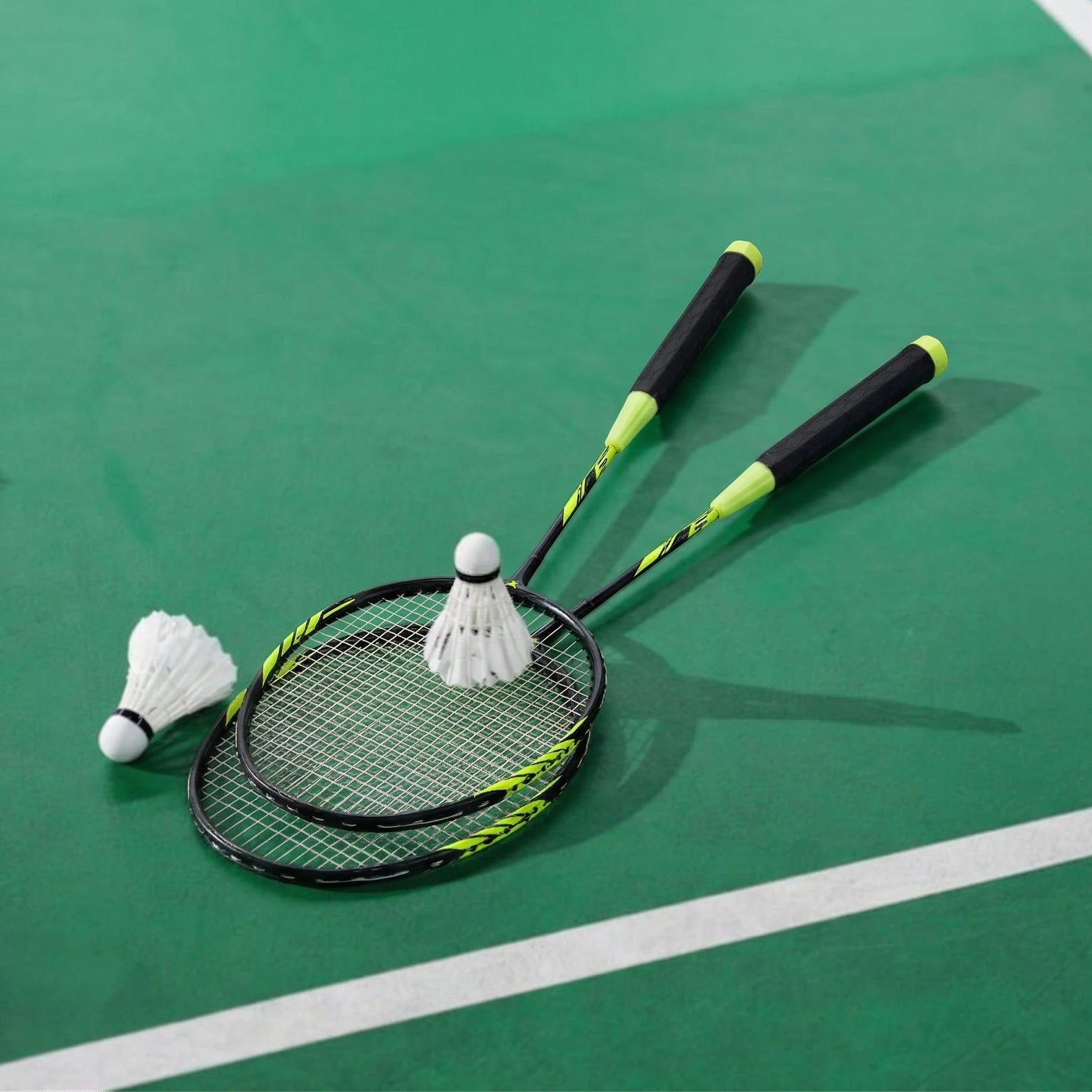 Height adjustable badminton racket - 52.5cm to 66cm Powershot