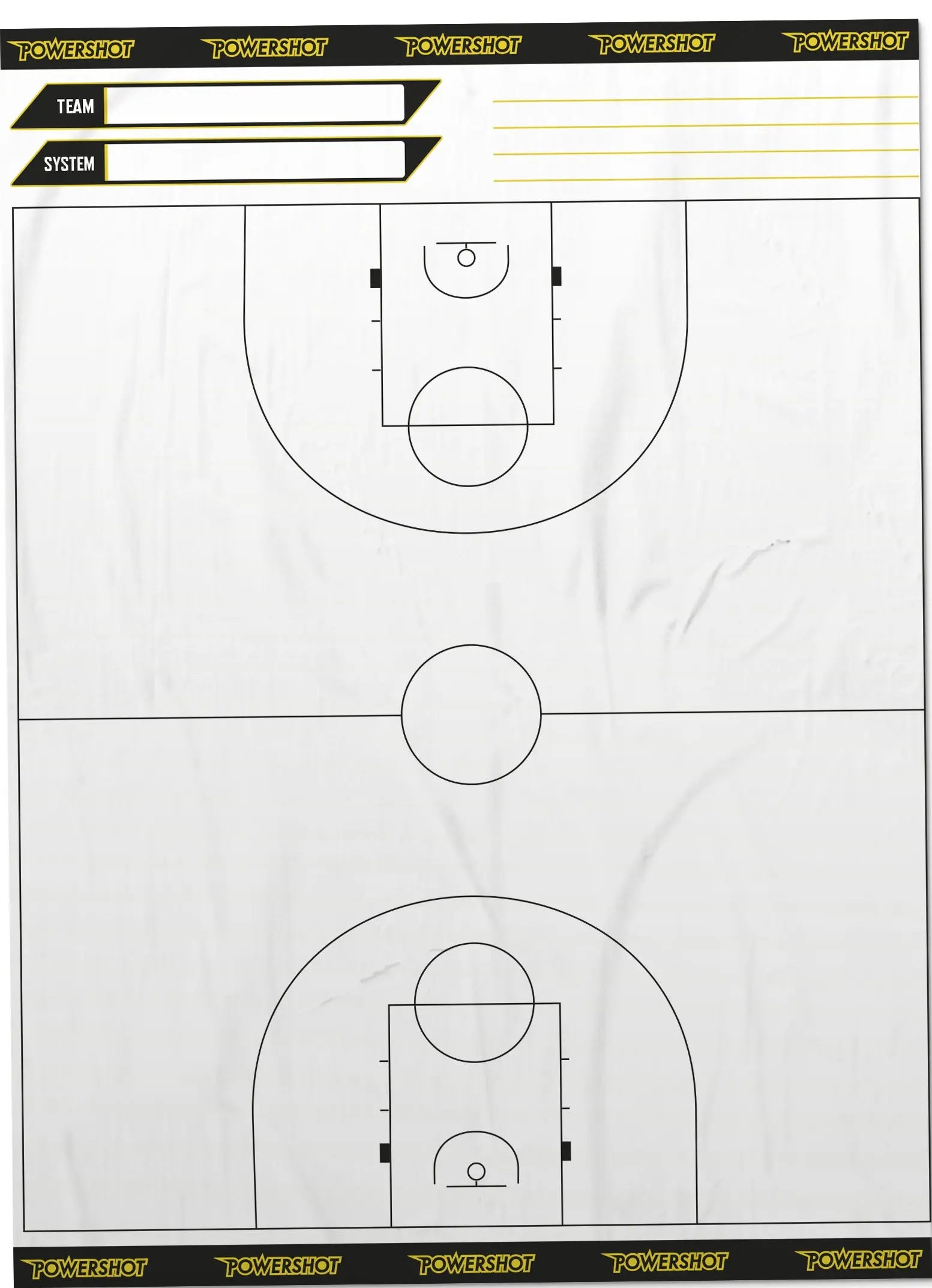Baloncesto hoja táctica rodillo - Pista completa