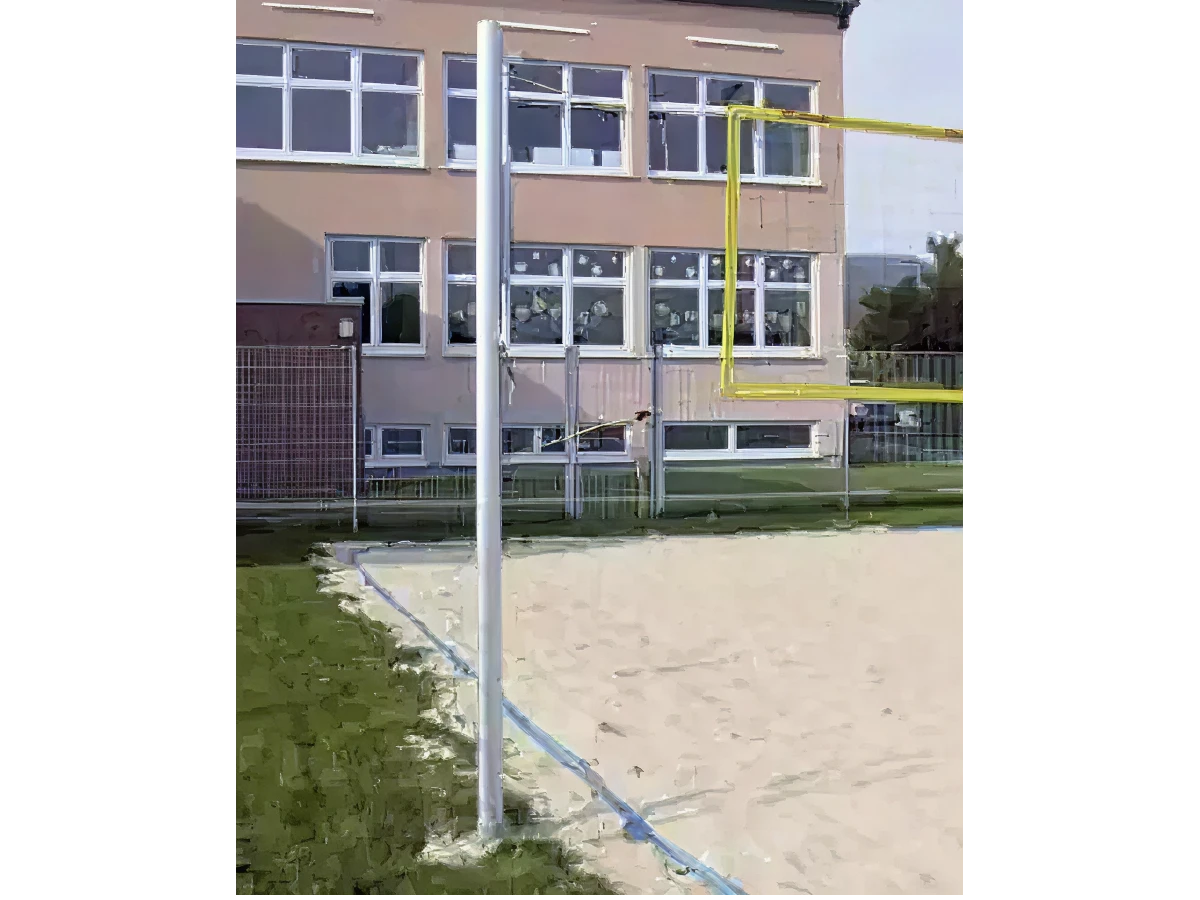 Postes de voleibol de playa plateados 76 mm