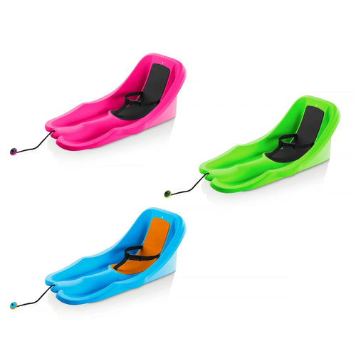 Baby sled with safety harness and pull rope Powershot