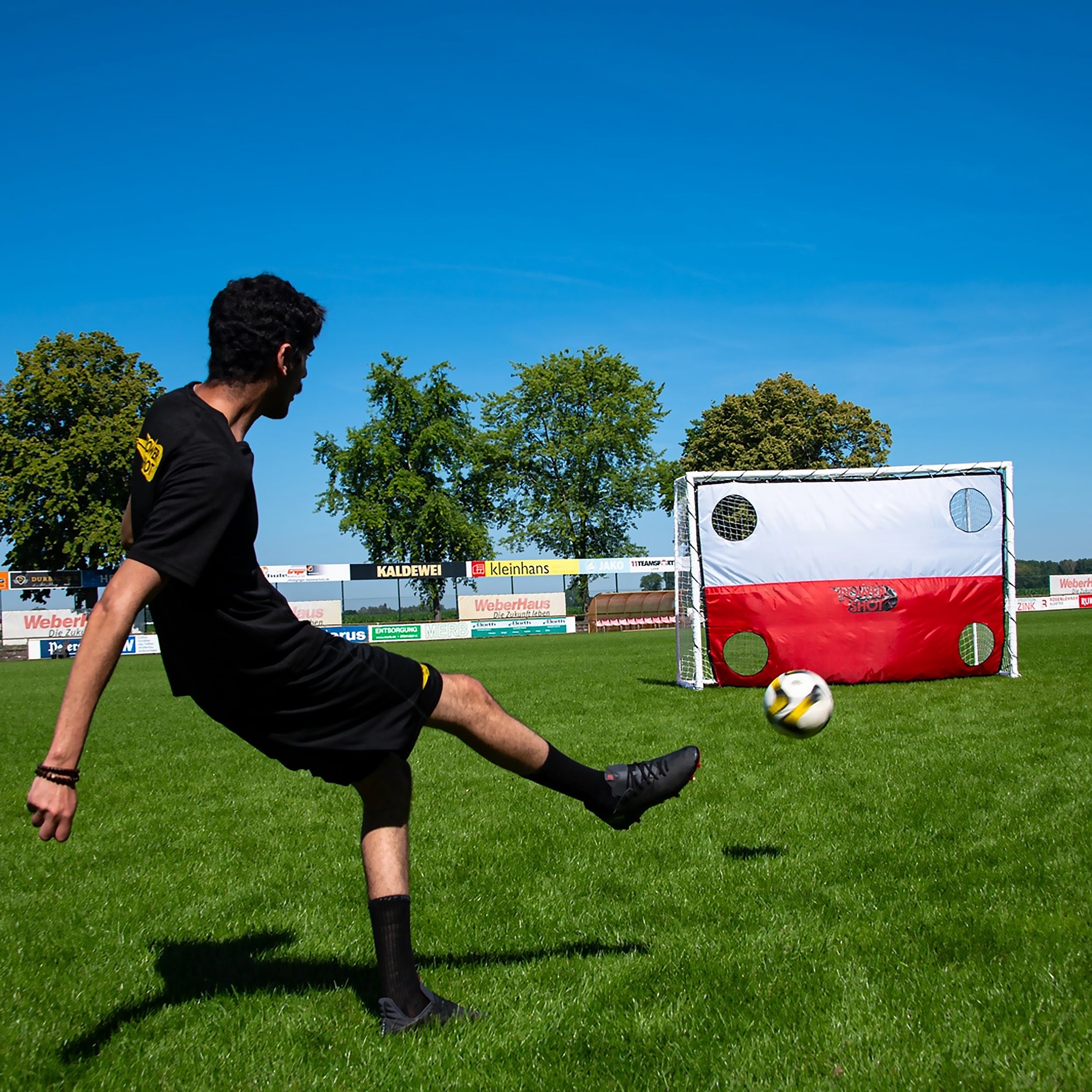 Steel Football Goal with Shooting wall - 3m x 2m Powershot