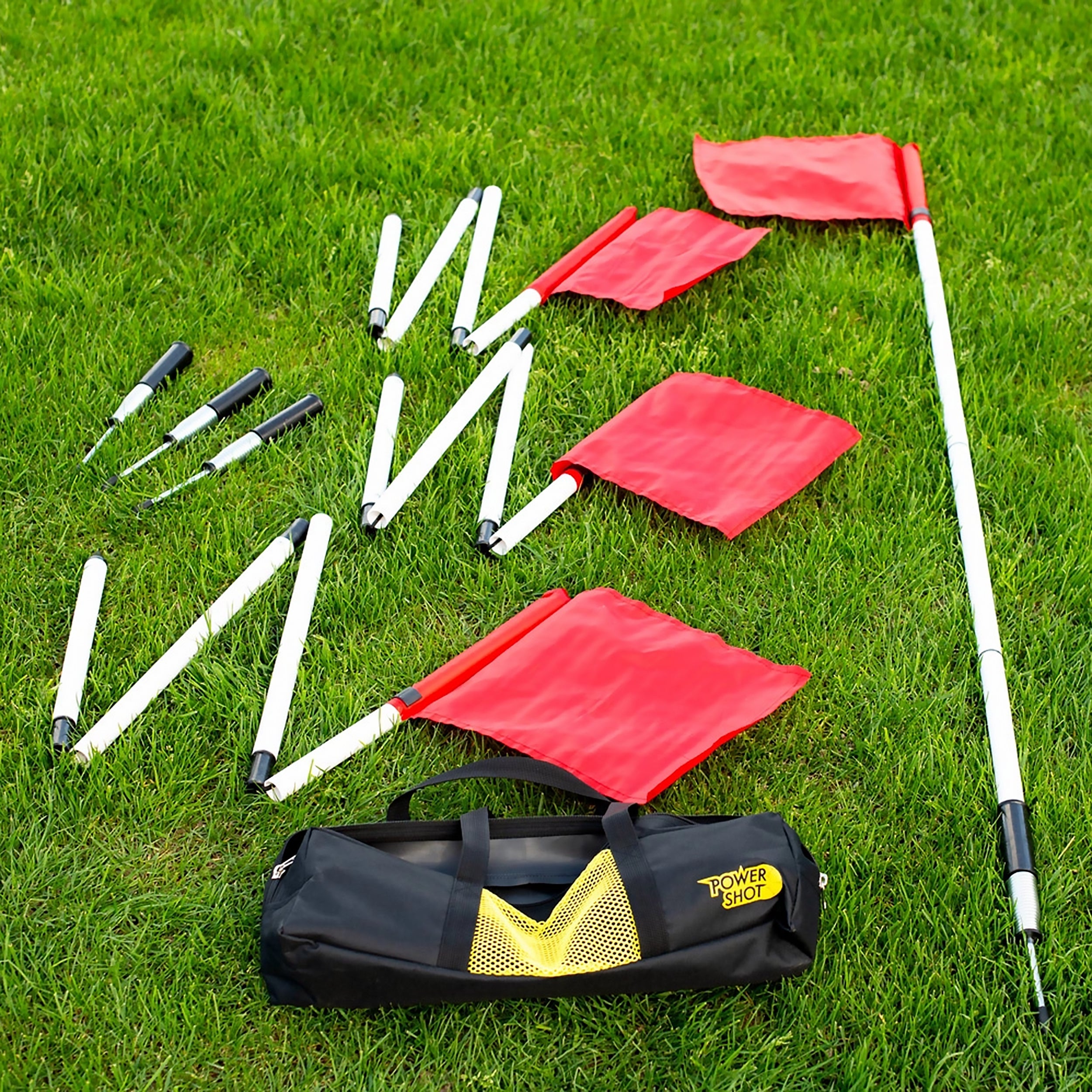 Set of 4 football corner posts flexible and foldable Powershot