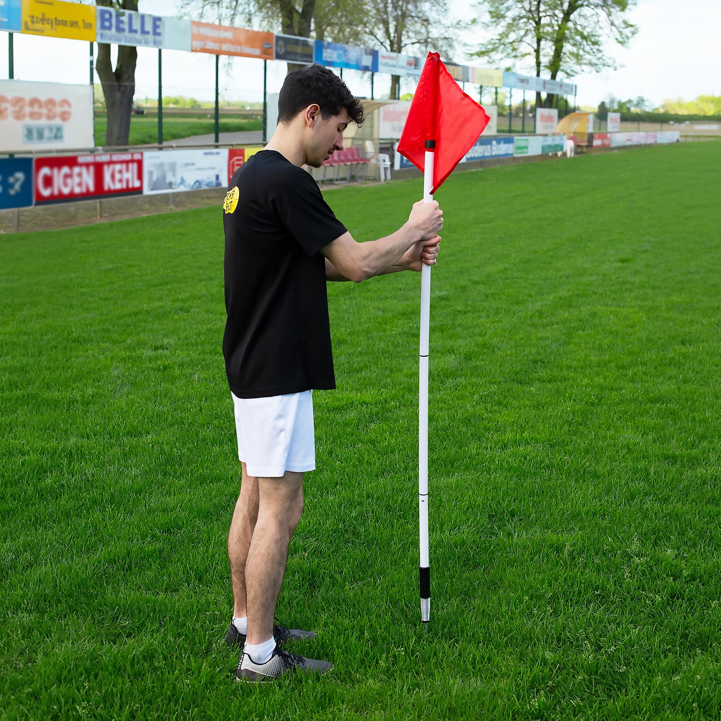 Set of 4 football corner posts flexible and foldable Powershot