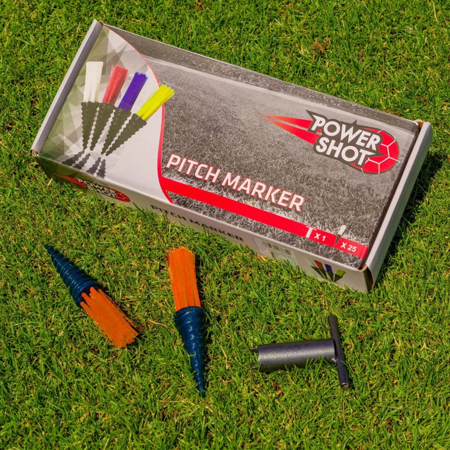 Power Shot pitch marker set on grass