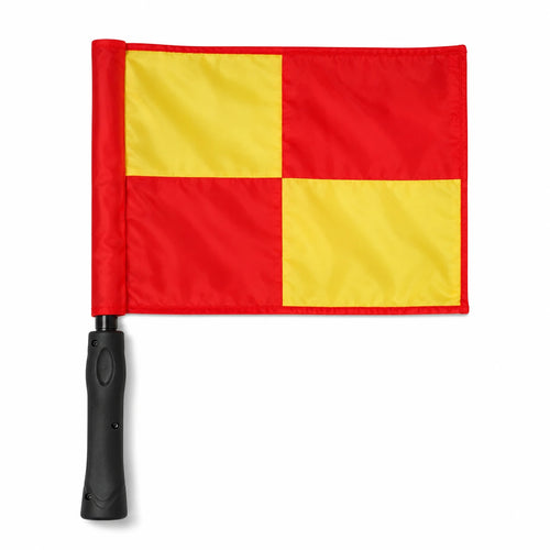 Professional Football Referee Flag – High-Visibility Red & Yellow