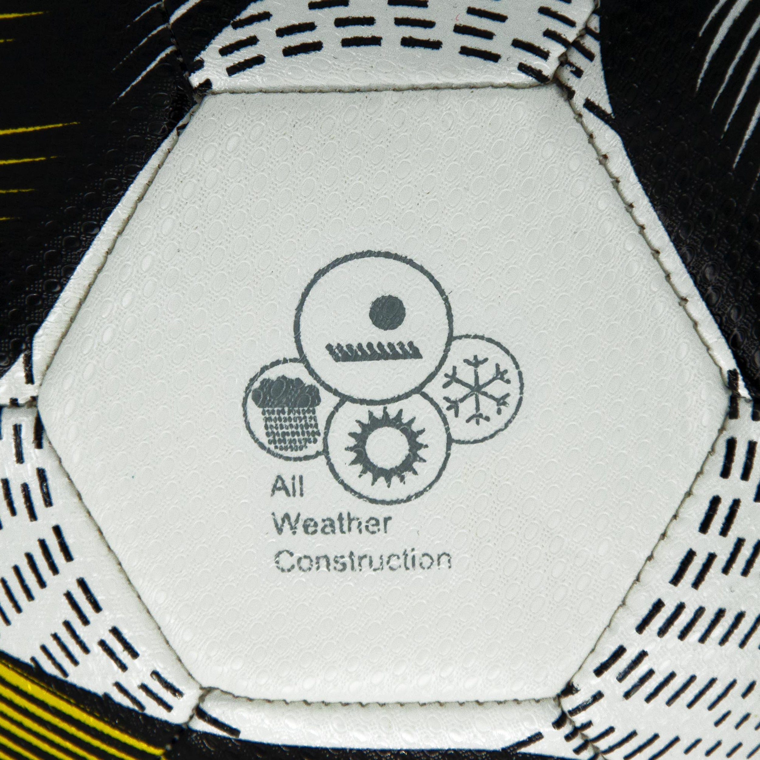 Football yellow and black size 5 - Set of 5 with Pump and Storage Bag Powershot