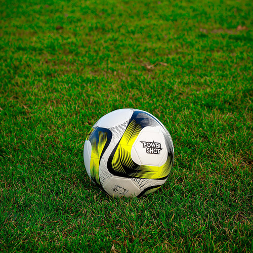 Football yellow and black size 5 - Set of 5 with Pump and Storage Bag Powershot
