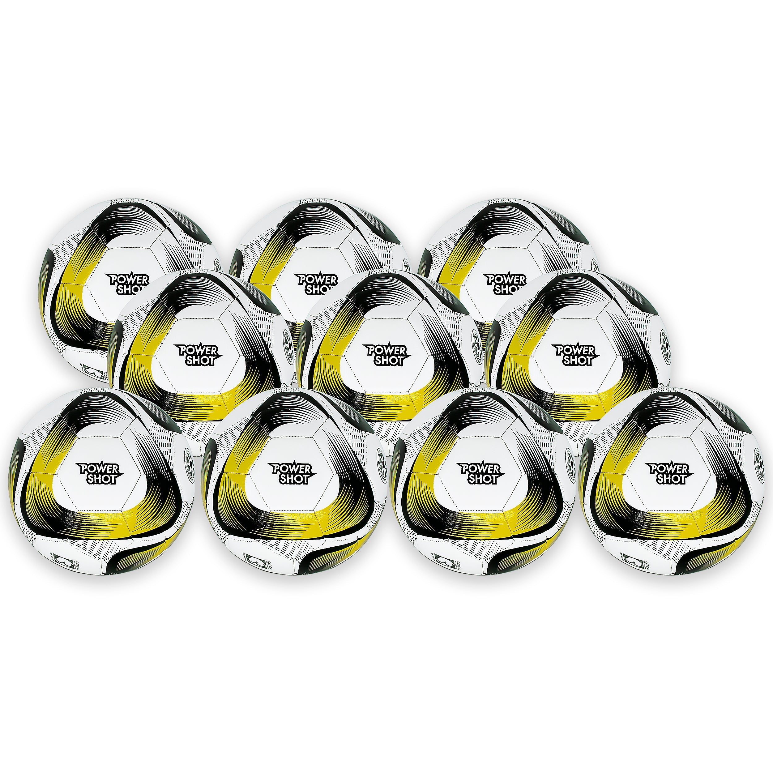 Football yellow and black size 5 - Set of 10 Powershot