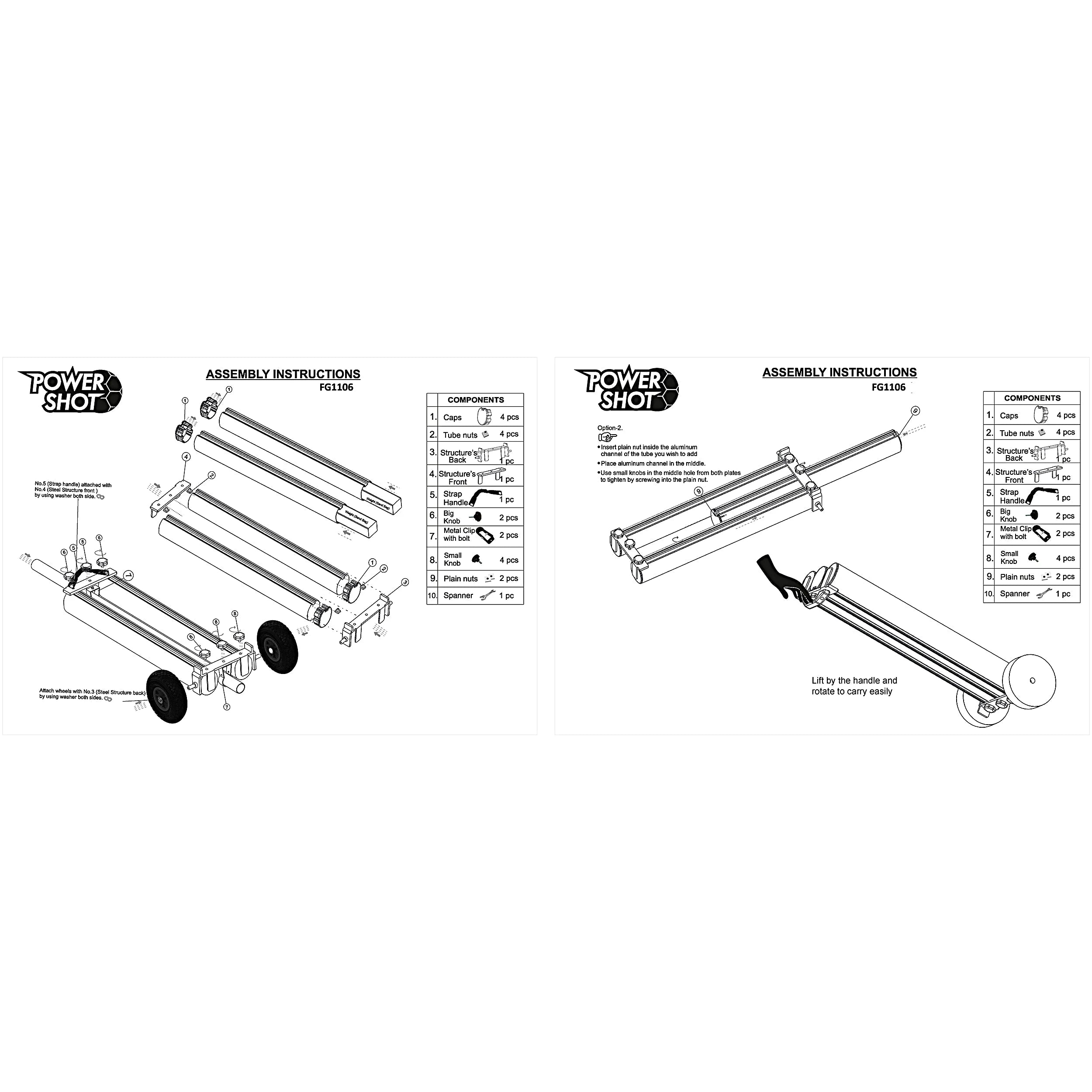 Aluminium ballast weight for all goals Powershot