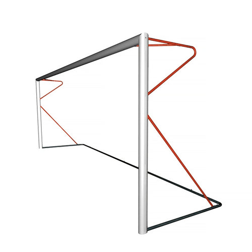 Transportable 8-a-side football goal aluminium with net - 6m x 2.1m - 80mm Powershot