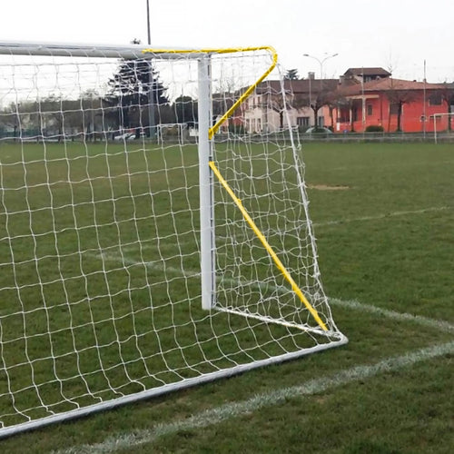 Transportable 8-a-side football goal aluminium with net - 6m x 2.1m - 80mm Powershot