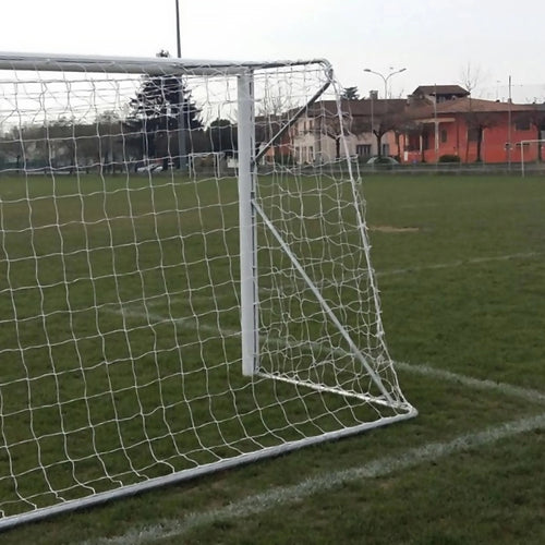 Transportable 8-a-side football goal aluminium with net - 6m x 2.1m - 80mm Powershot