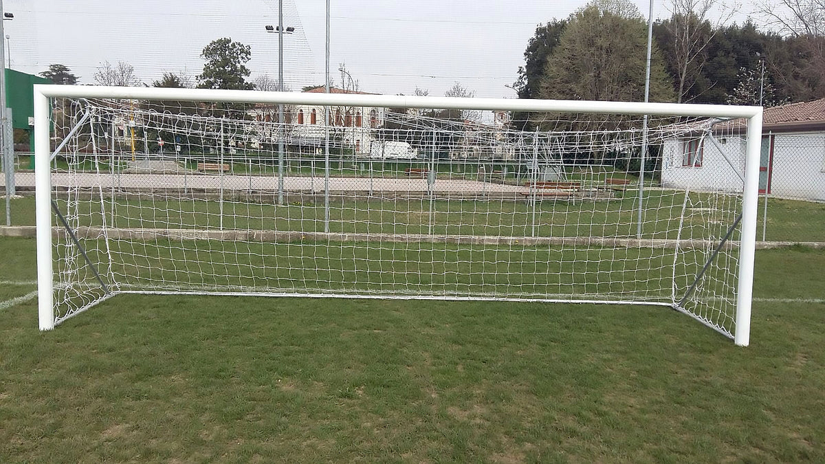 Transportable 8-a-side football goal aluminium with net - 6m x 2.1m - 80mm Powershot