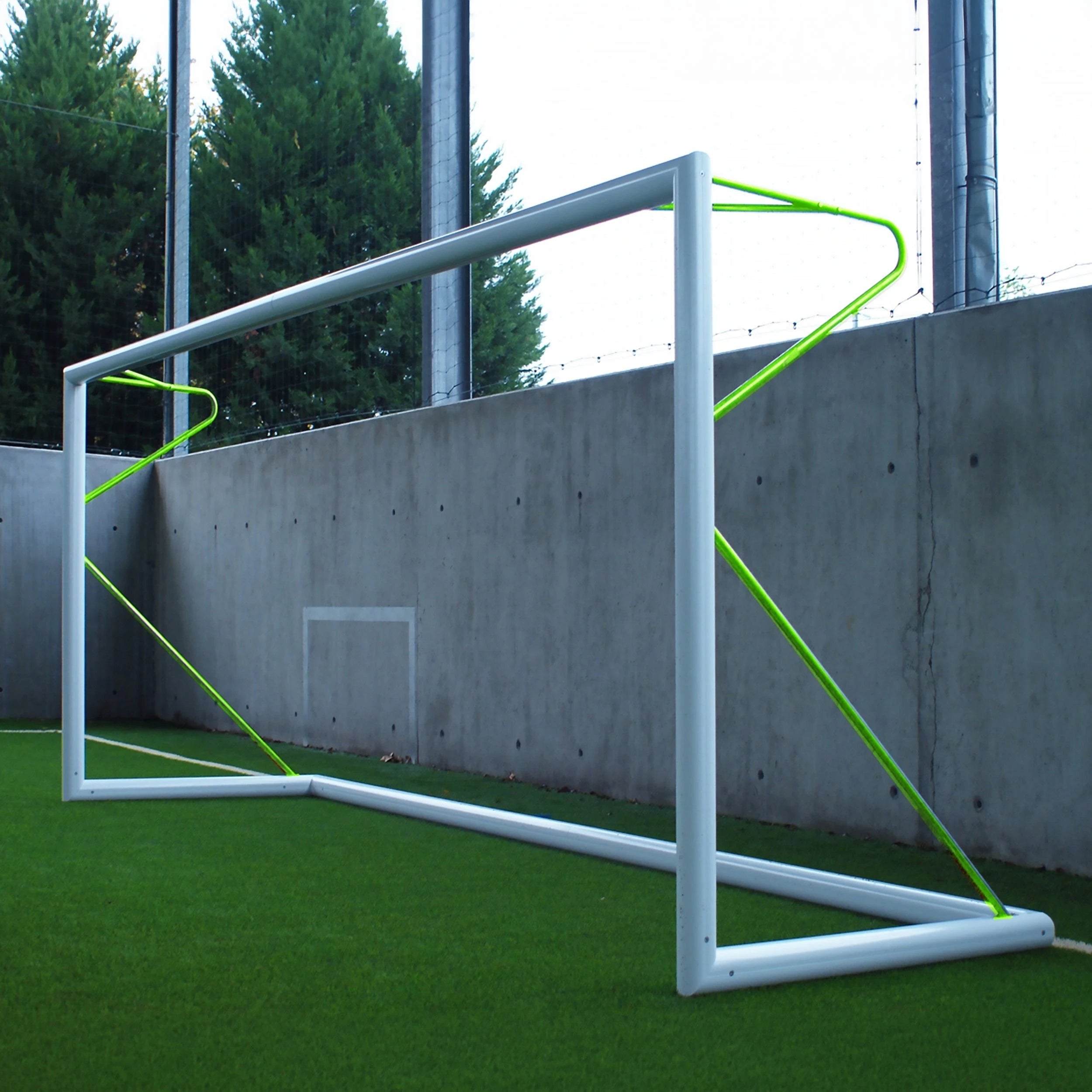 8-a-side football goal transportable aluminium - 5m x 2m - Ø80 mm Powershot