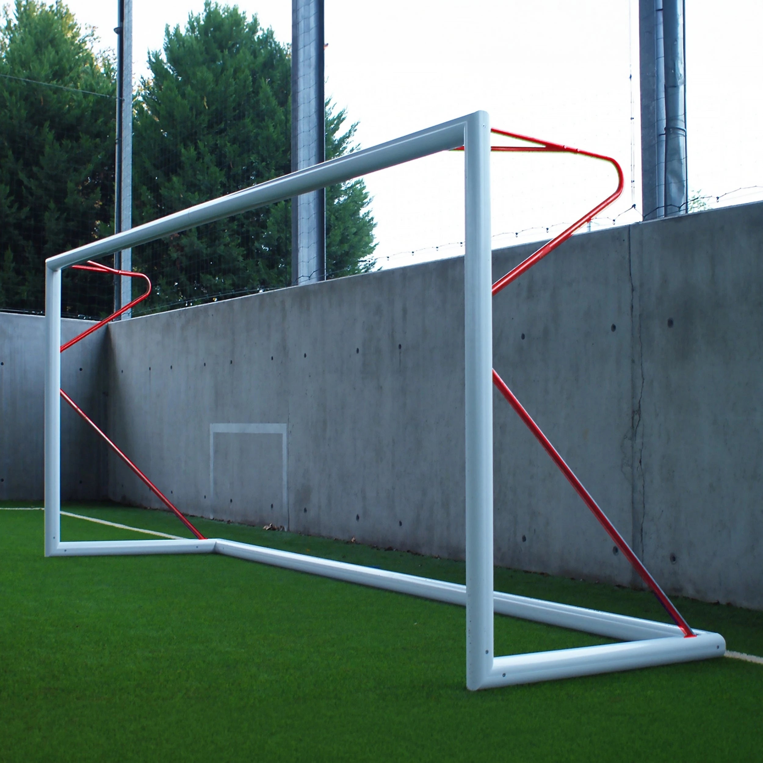 8-a-side football goal transportable aluminium - 5m x 2m - Ø80 mm Powershot