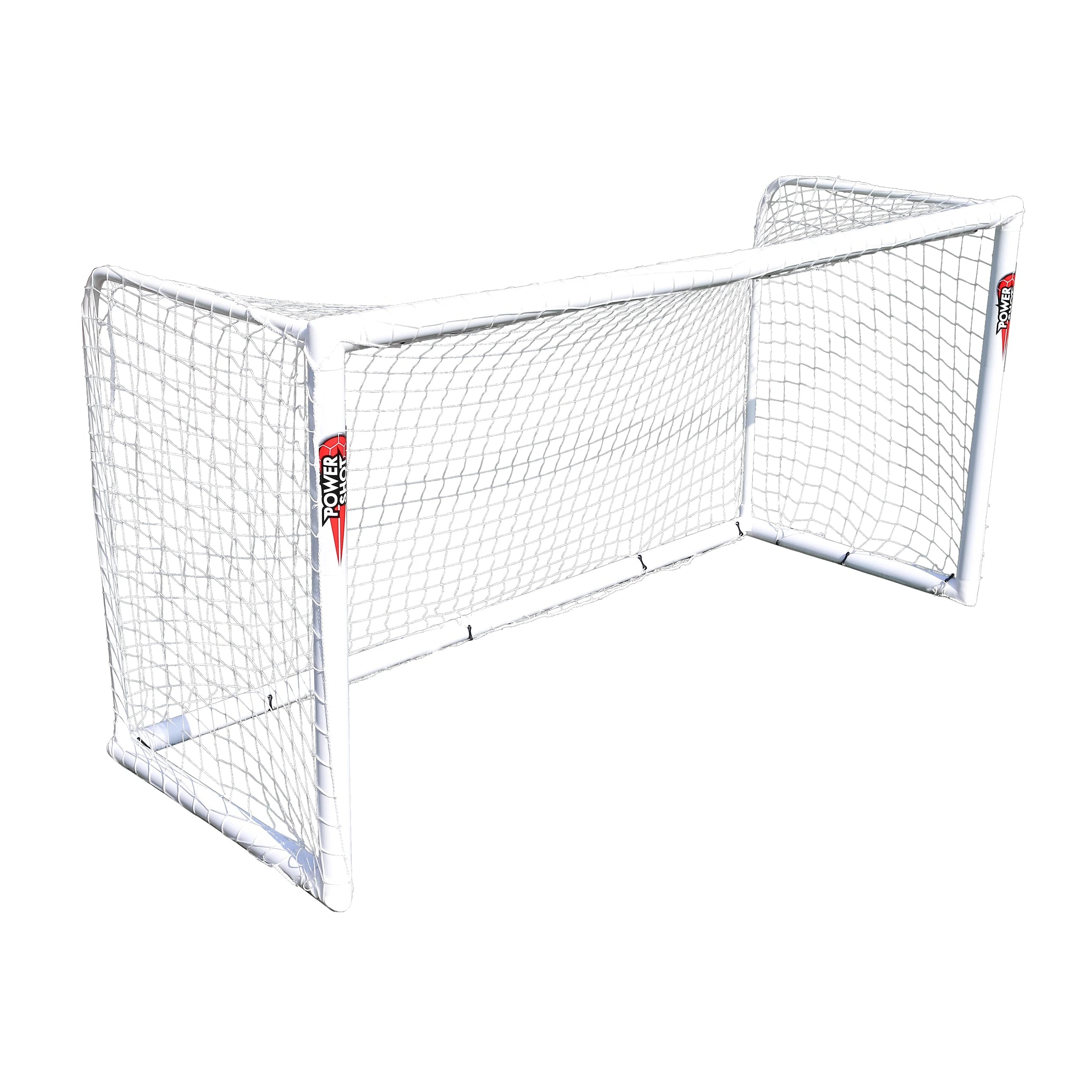 STADIUM Football goal - 2.4m x 1.2m - uPVC - White Powershot