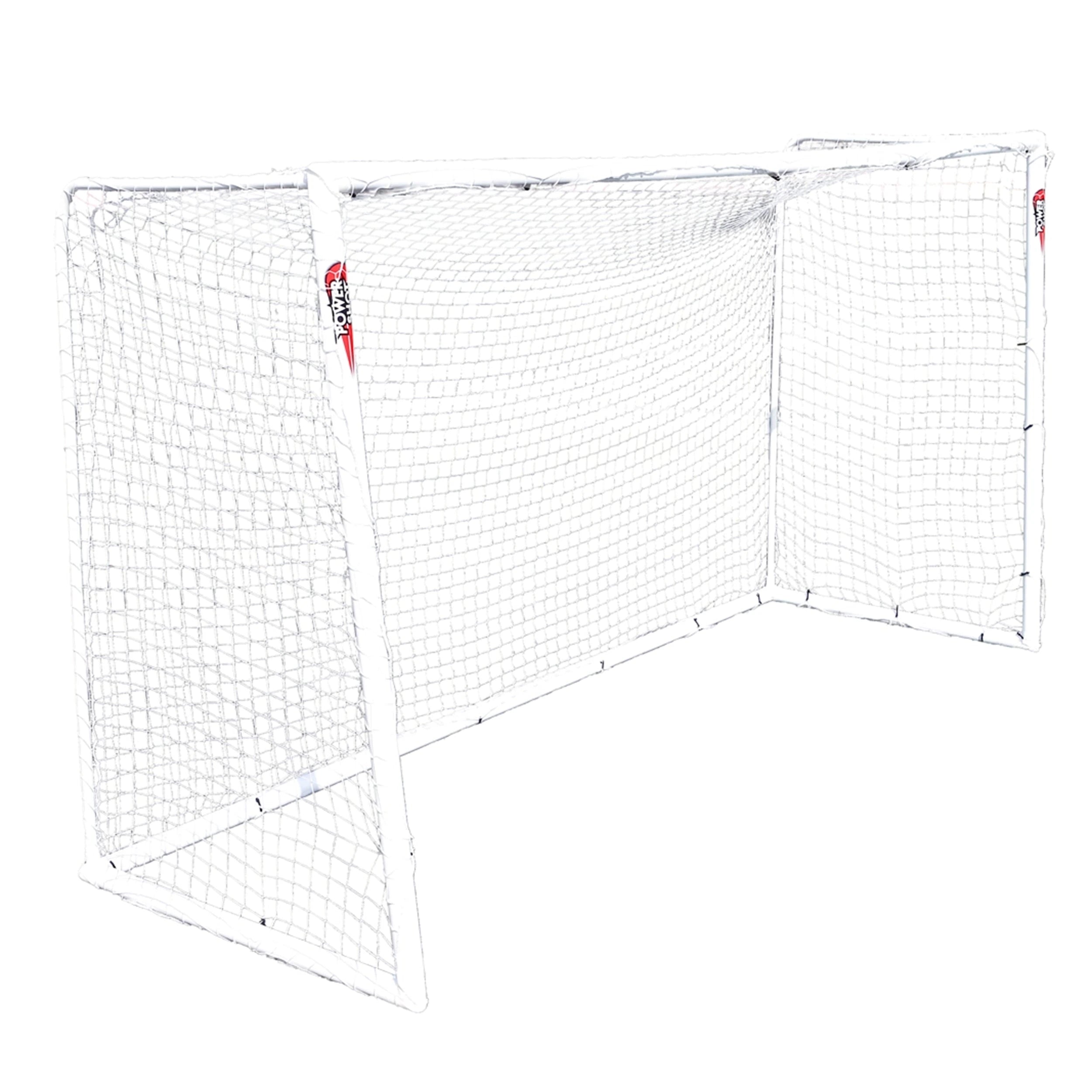 STADIUM Football goal - 3.7m x 2m - uPVC - White Powershot