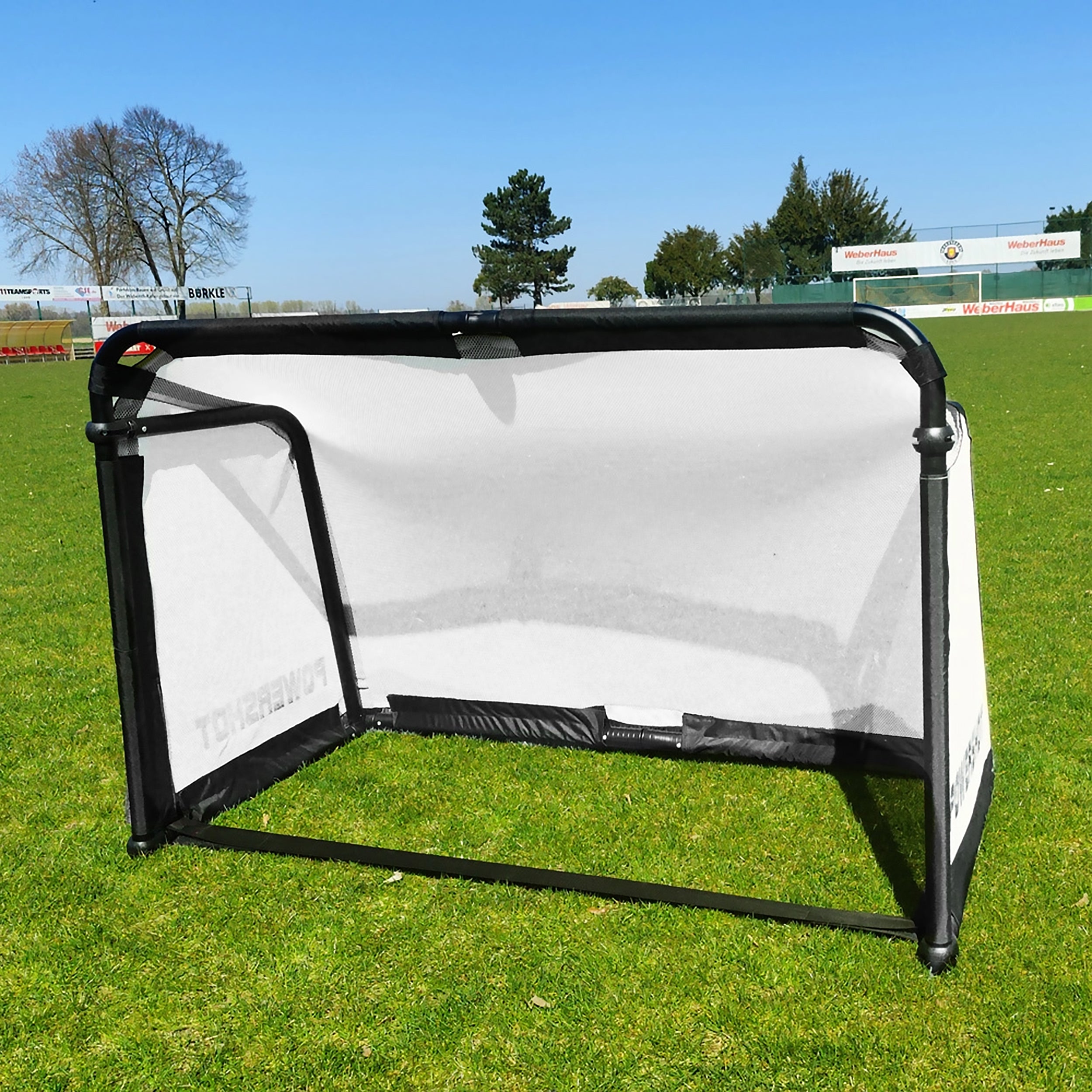 White folding football goal - 1.5m x 1m Powershot