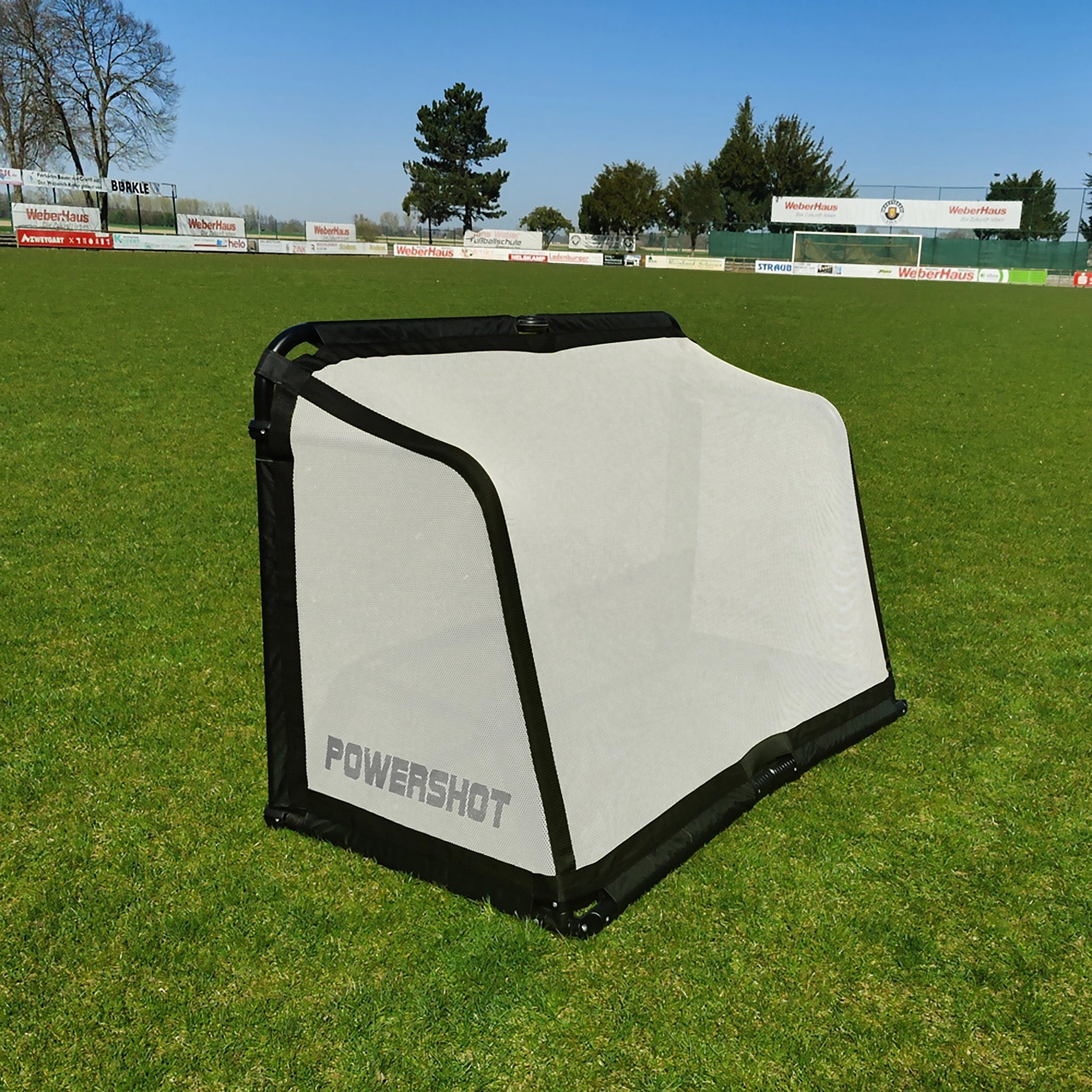 White folding football goal - 1.5m x 1m Powershot