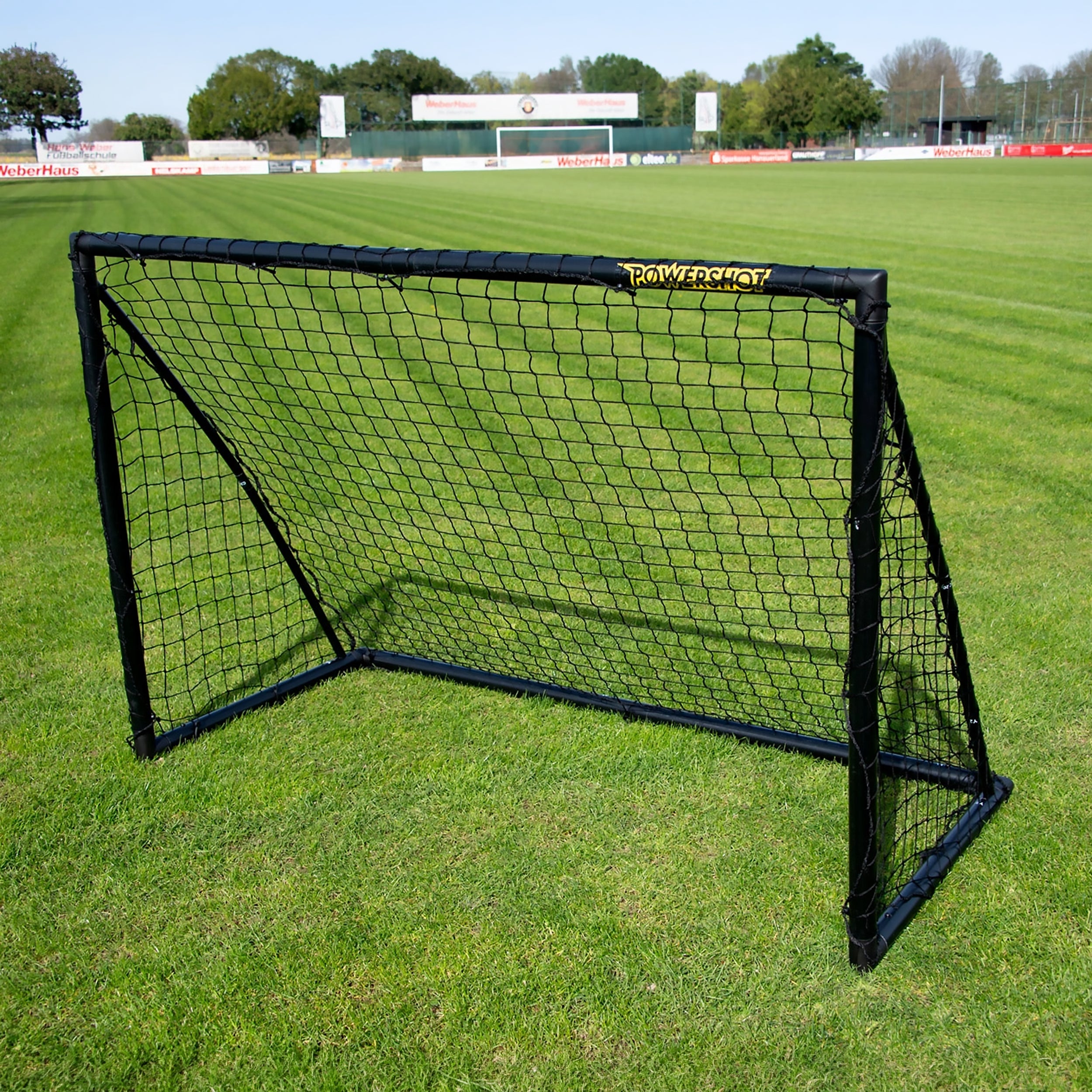 Pair of Football goals - 1.8m x 1.2m - uPVC black Powershot