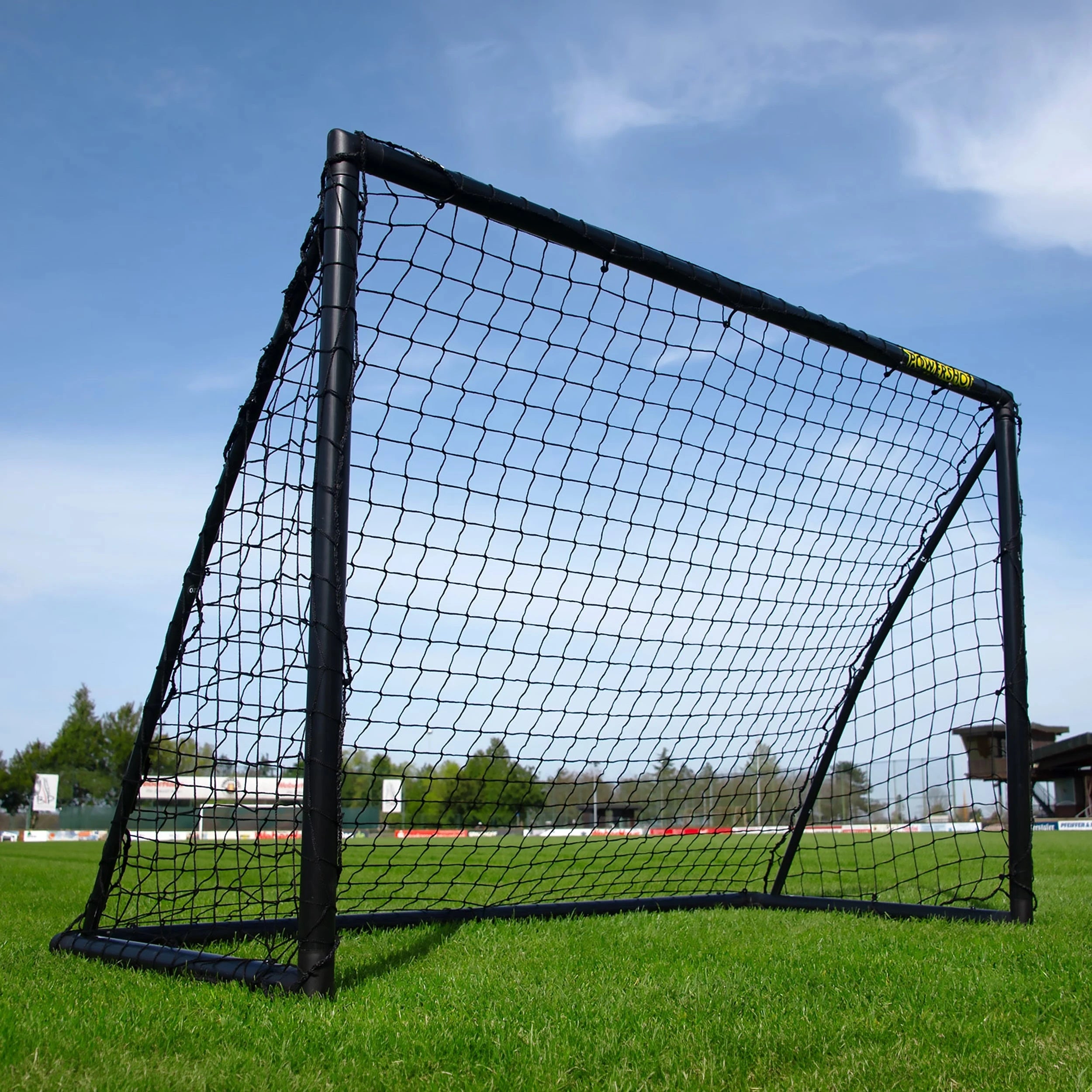 Pair of Football goals - 1.8m x 1.2m - uPVC black Powershot