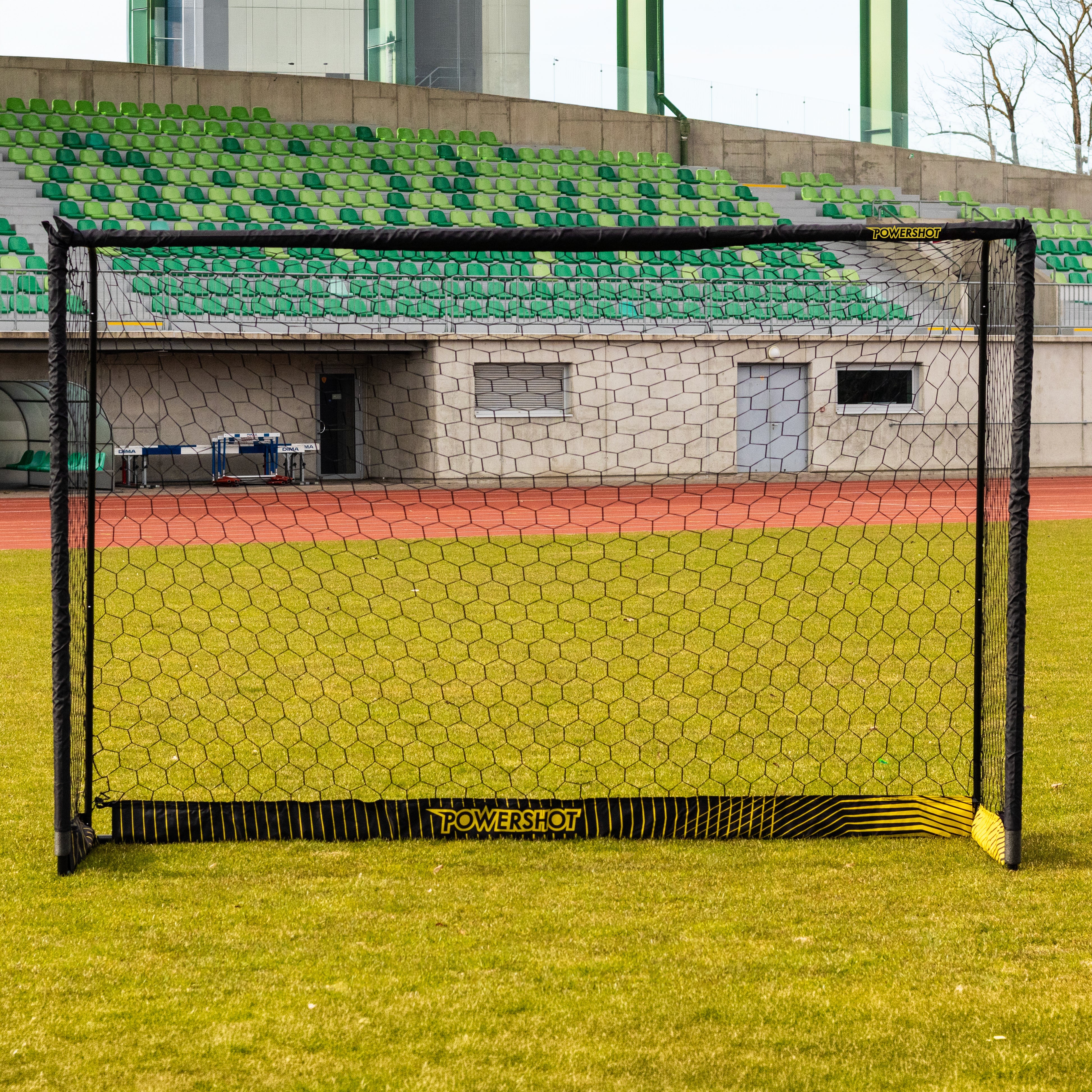 Black steel football goal - 3m x 2m Powershot