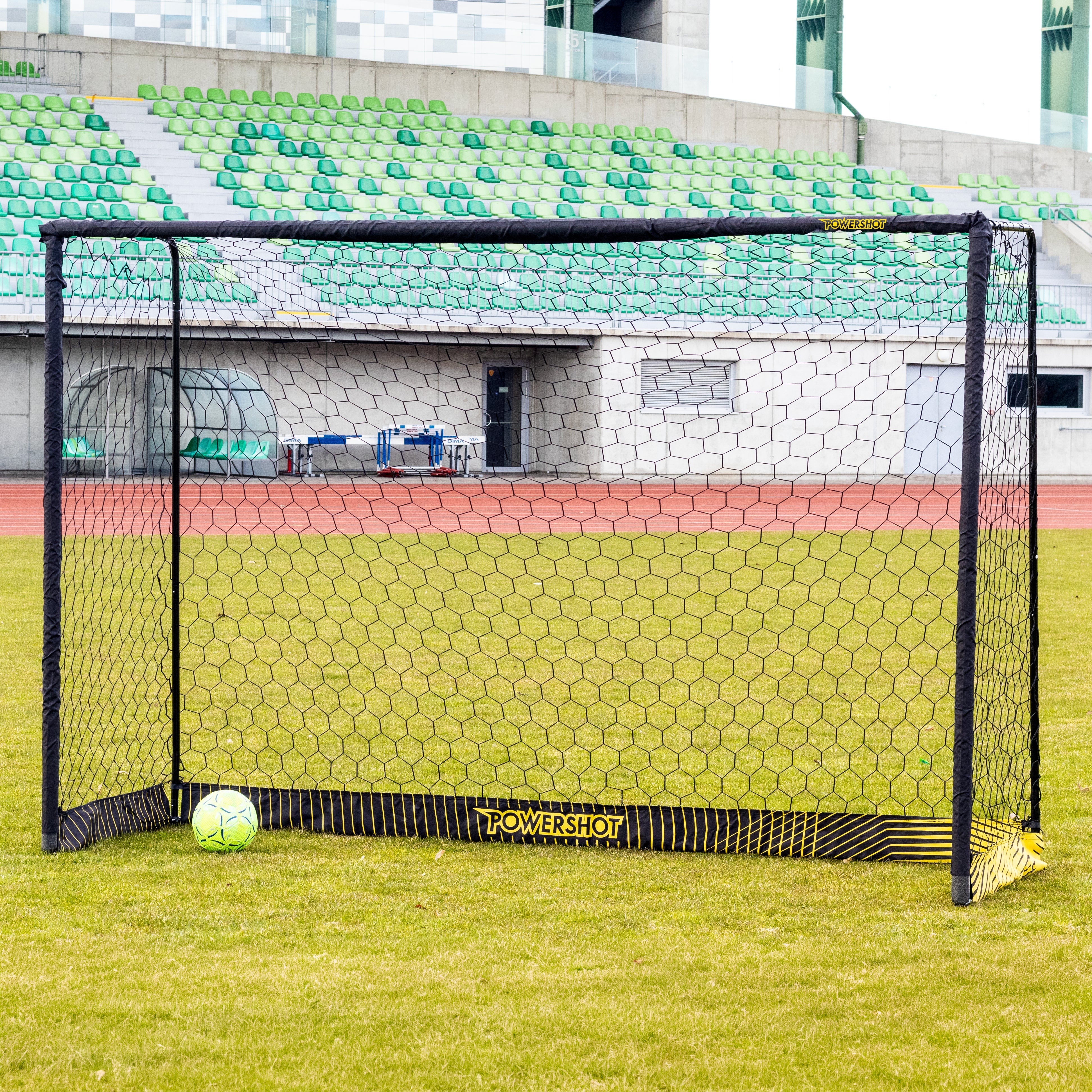 Black steel football goal - 3m x 2m Powershot