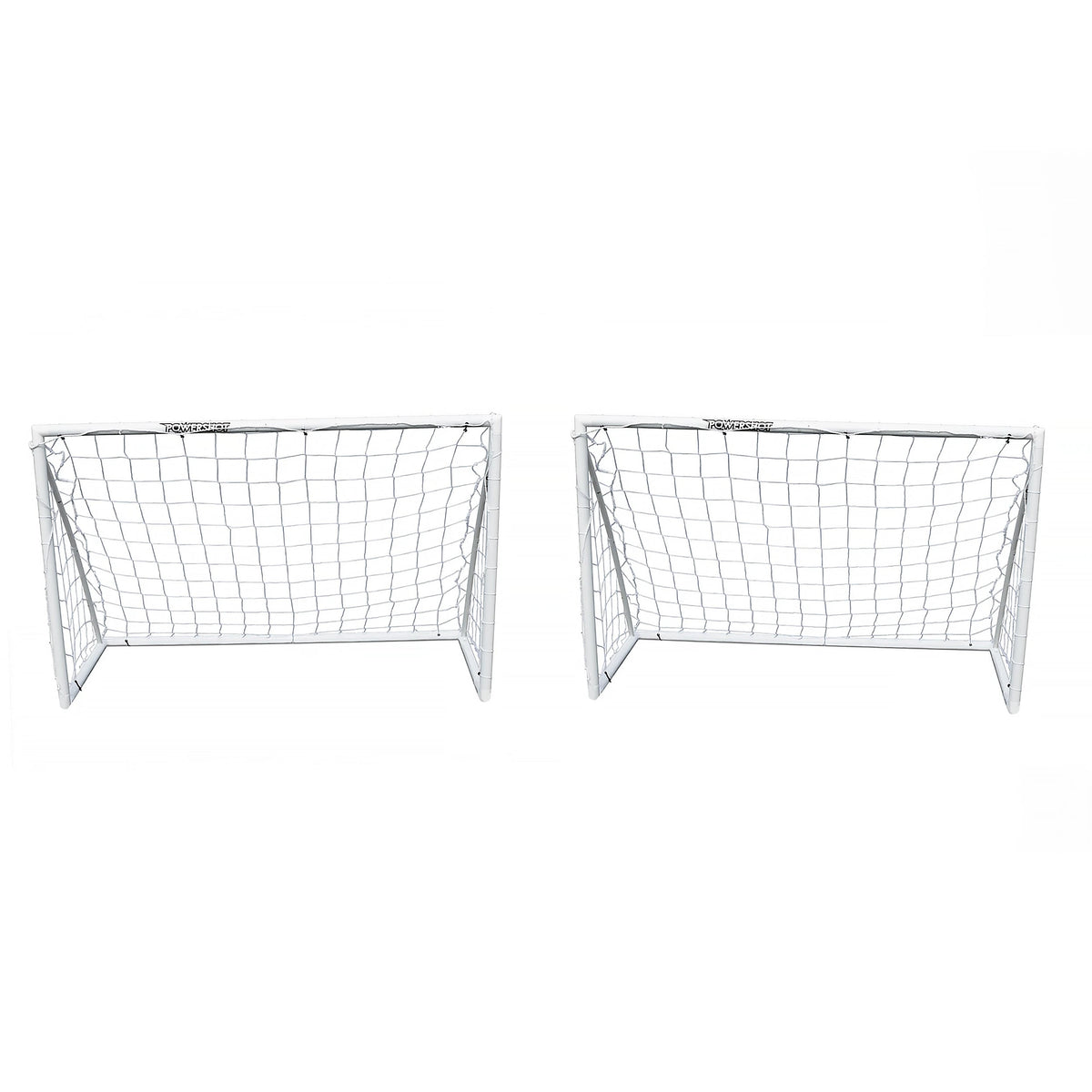 Pair of Football goals - 1.8m x 1.2m uPVC white Powershot