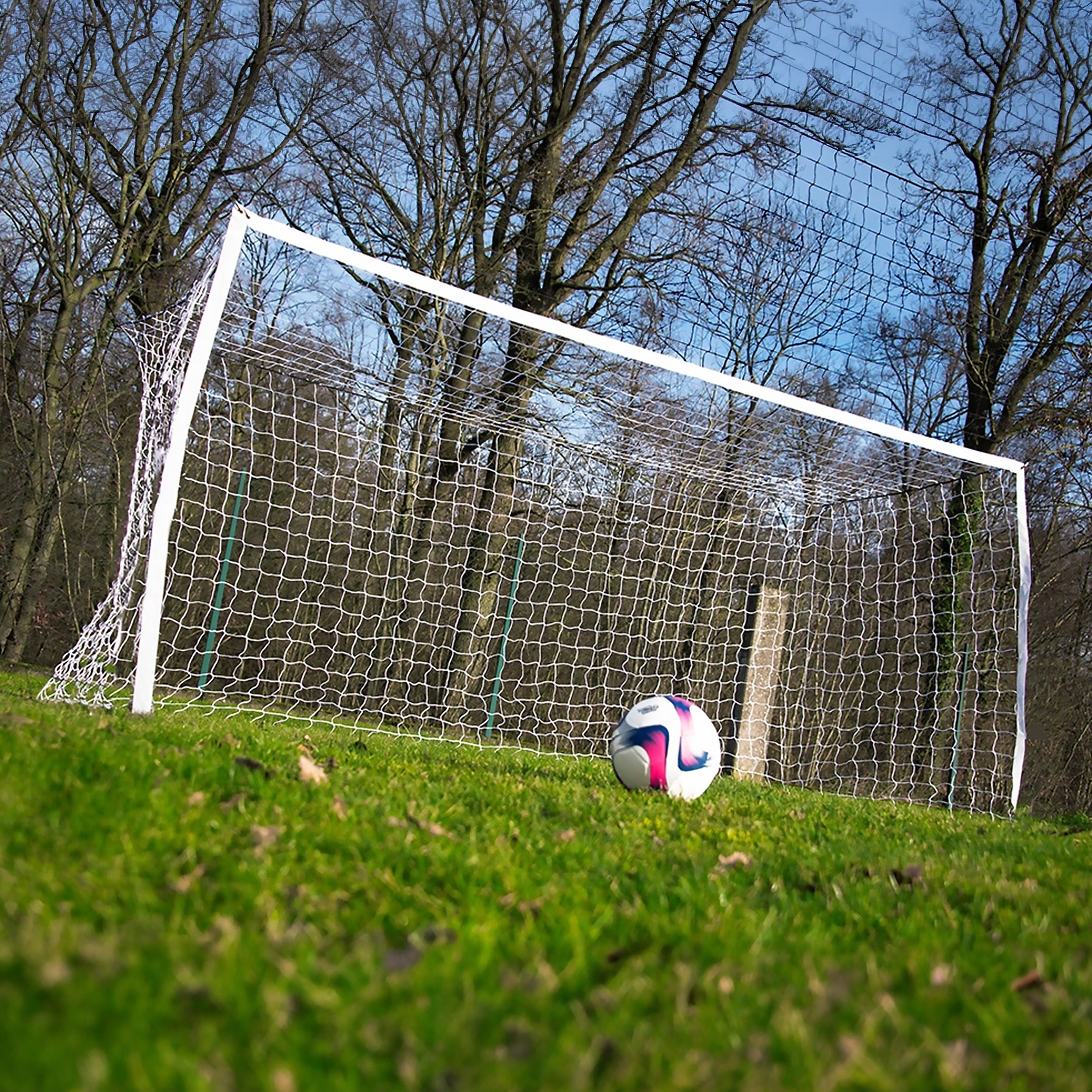 Football goal - 3.7m x 1.8m - with integrated protective net - 6.5m x 3m Powershot