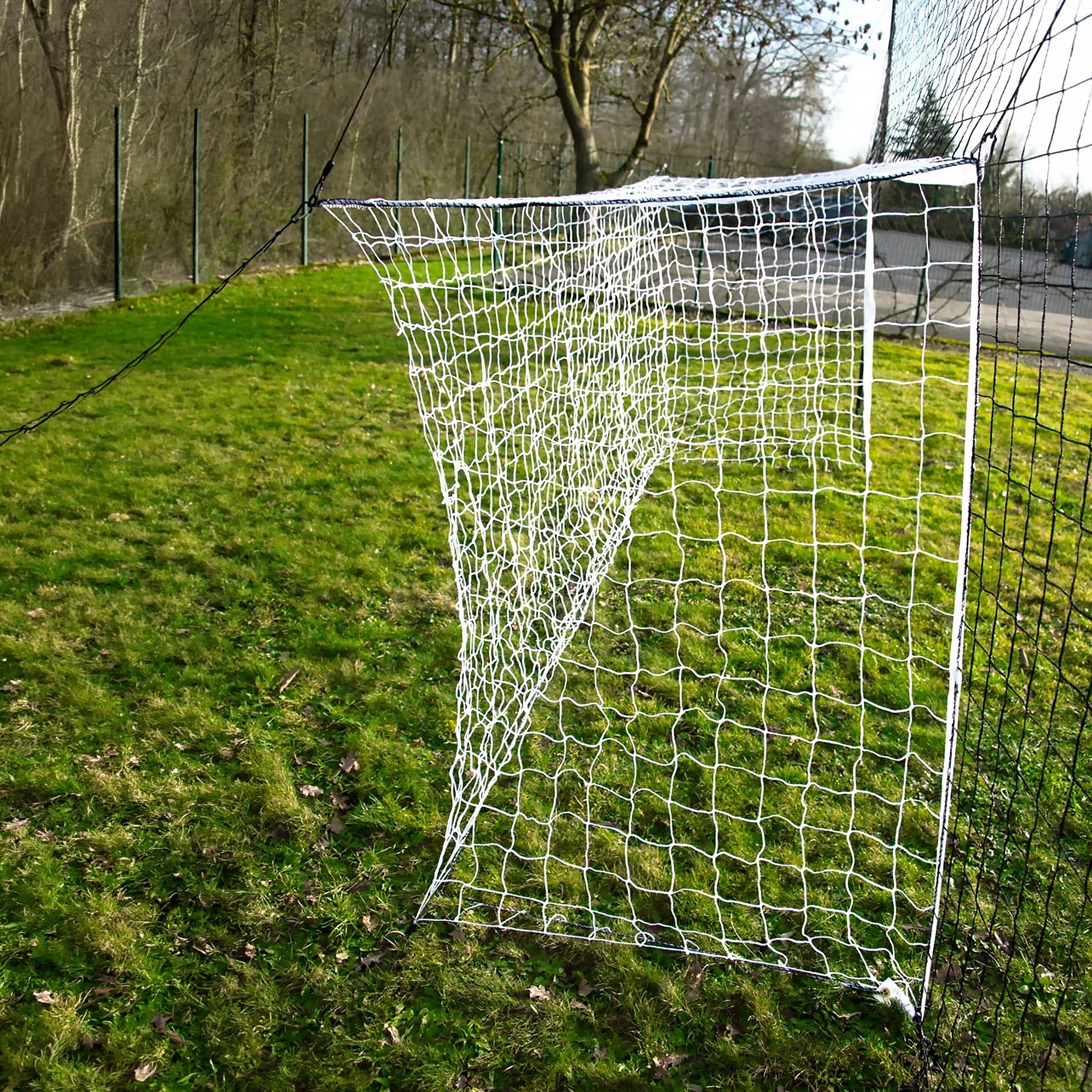 Football goal - 3.7m x 1.8m - with integrated protective net - 6.5m x 3m Powershot
