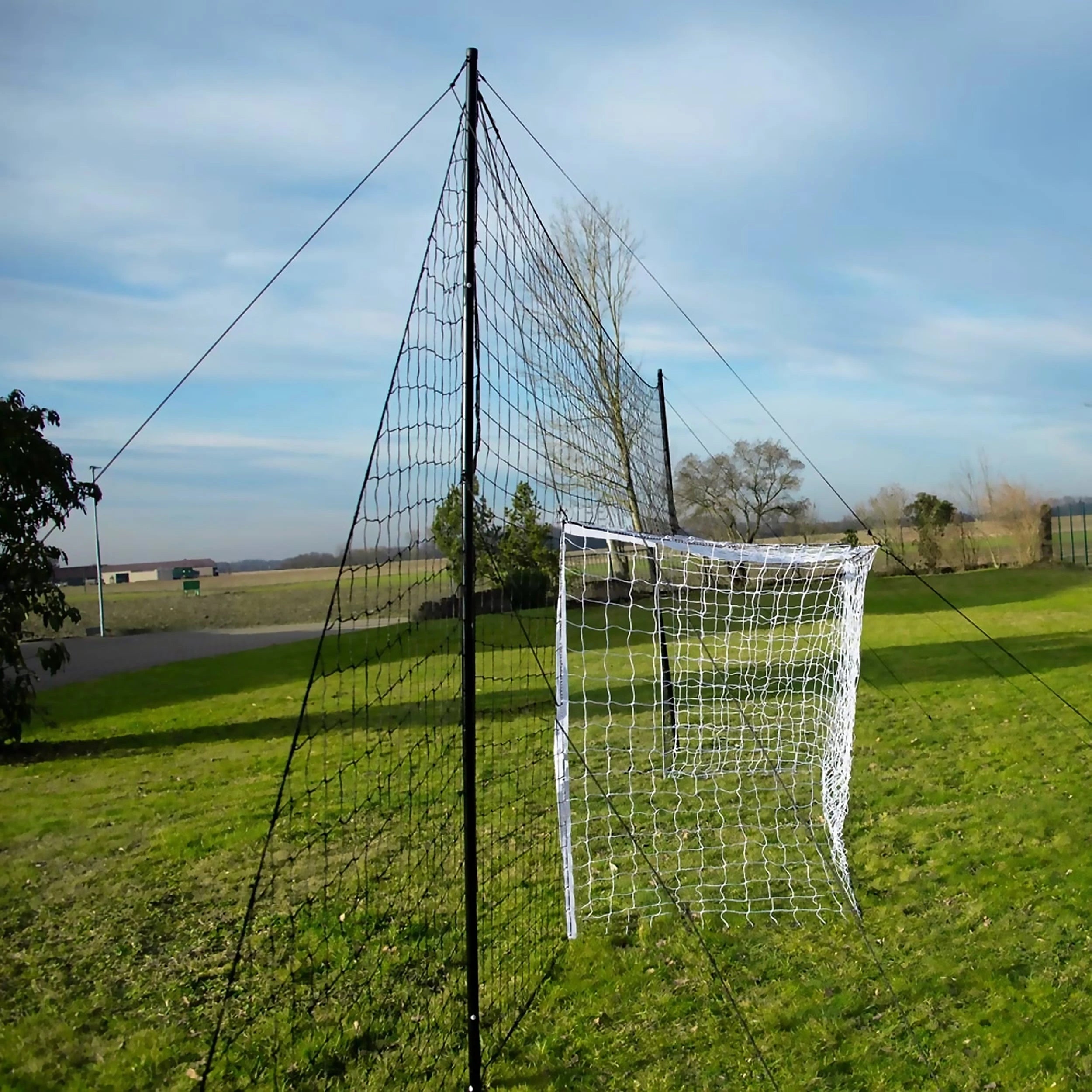 Football goal - 3.7m x 1.8m - with integrated protective net - 6.5m x 3m Powershot