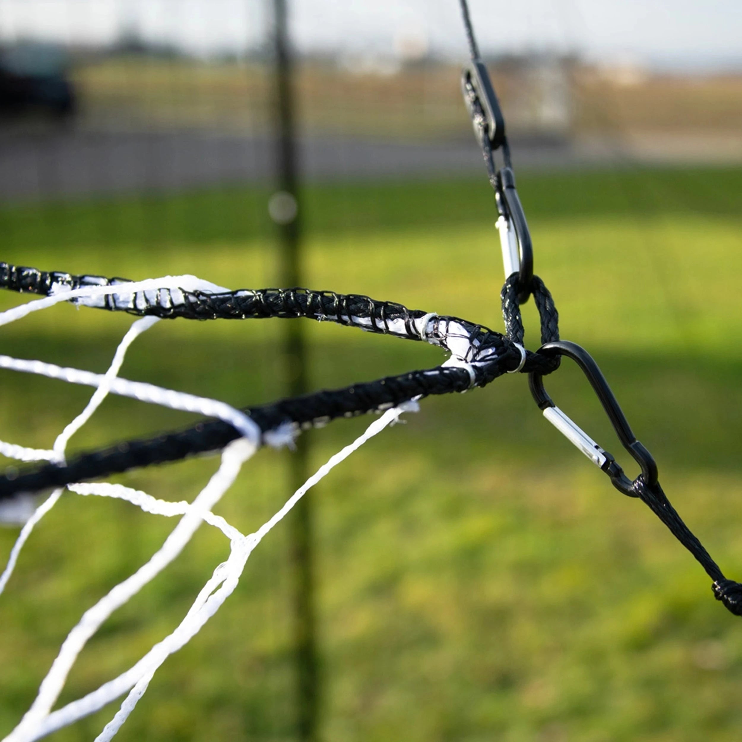 Football goal - 3.7m x 1.8m - with integrated protective net - 6.5m x 3m Powershot