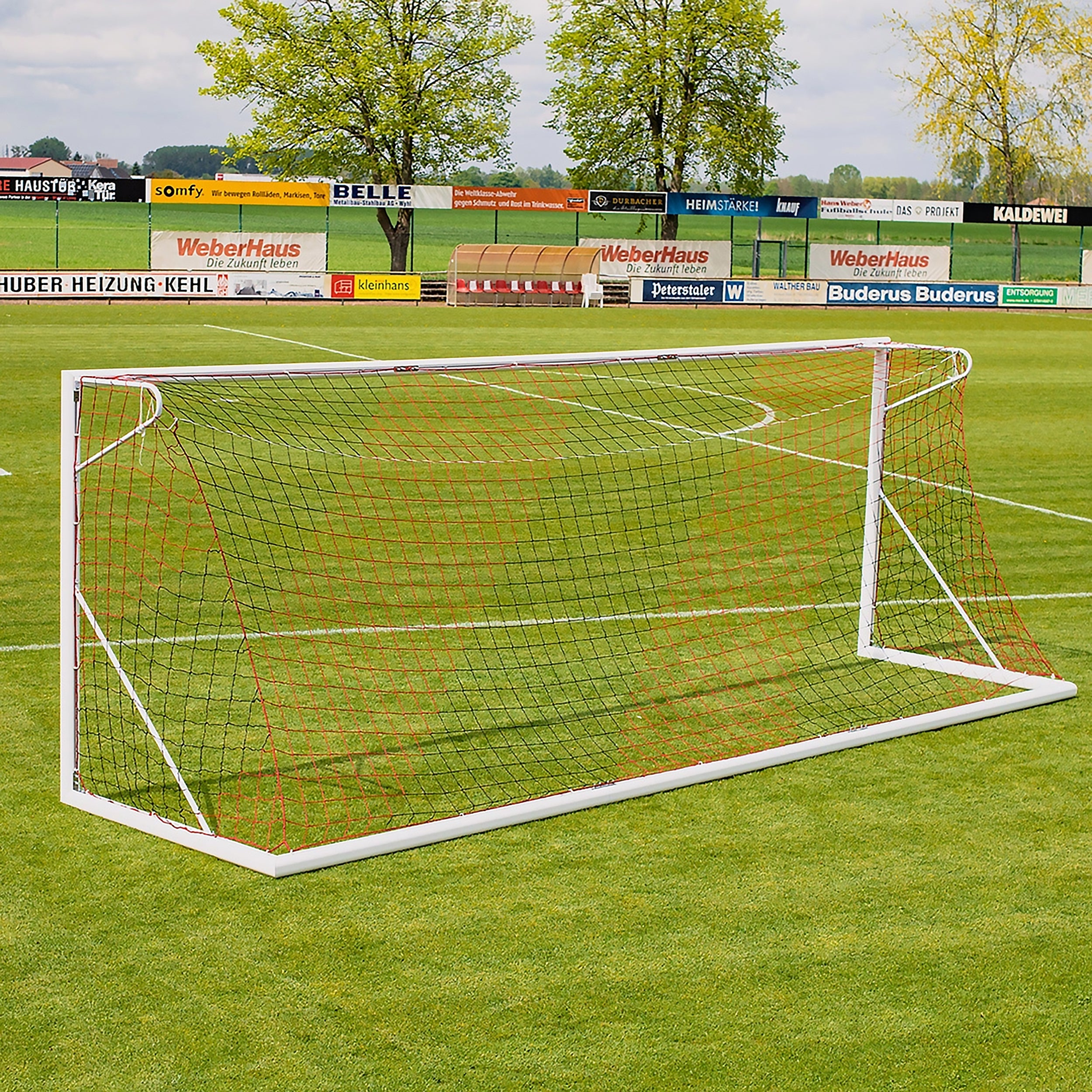 Football net black/red - 7.32m x 2.44m x 0.8m x 2m Powershot