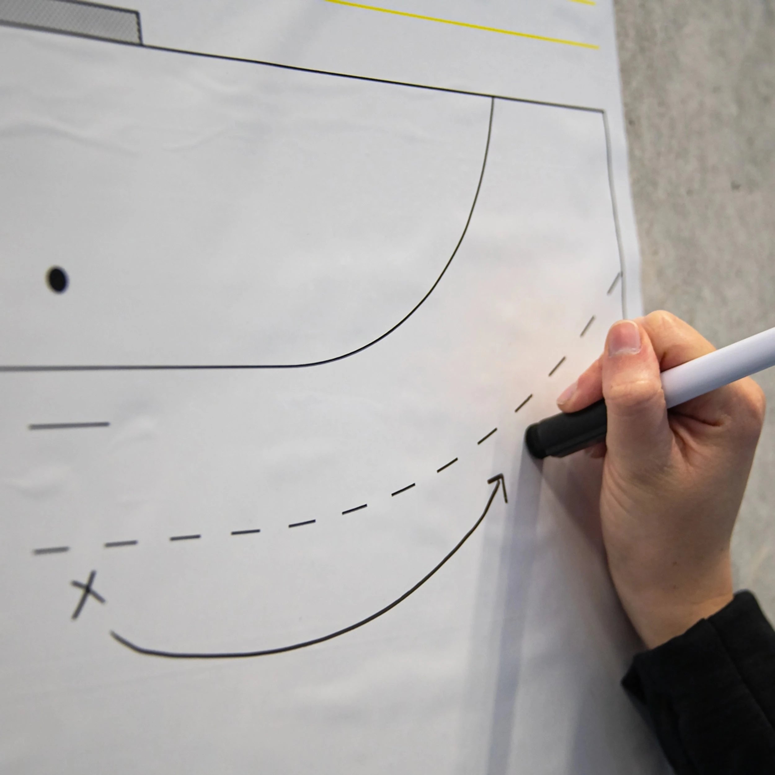 Rollo de hojas tácticas para balonmano - Cancha completa