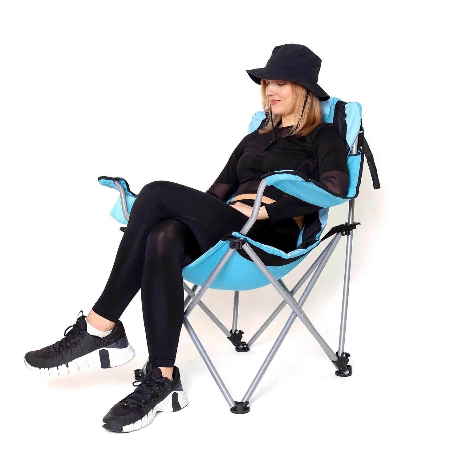 Set of 2 padded camping chairs with cup holder and carry bag Powershot