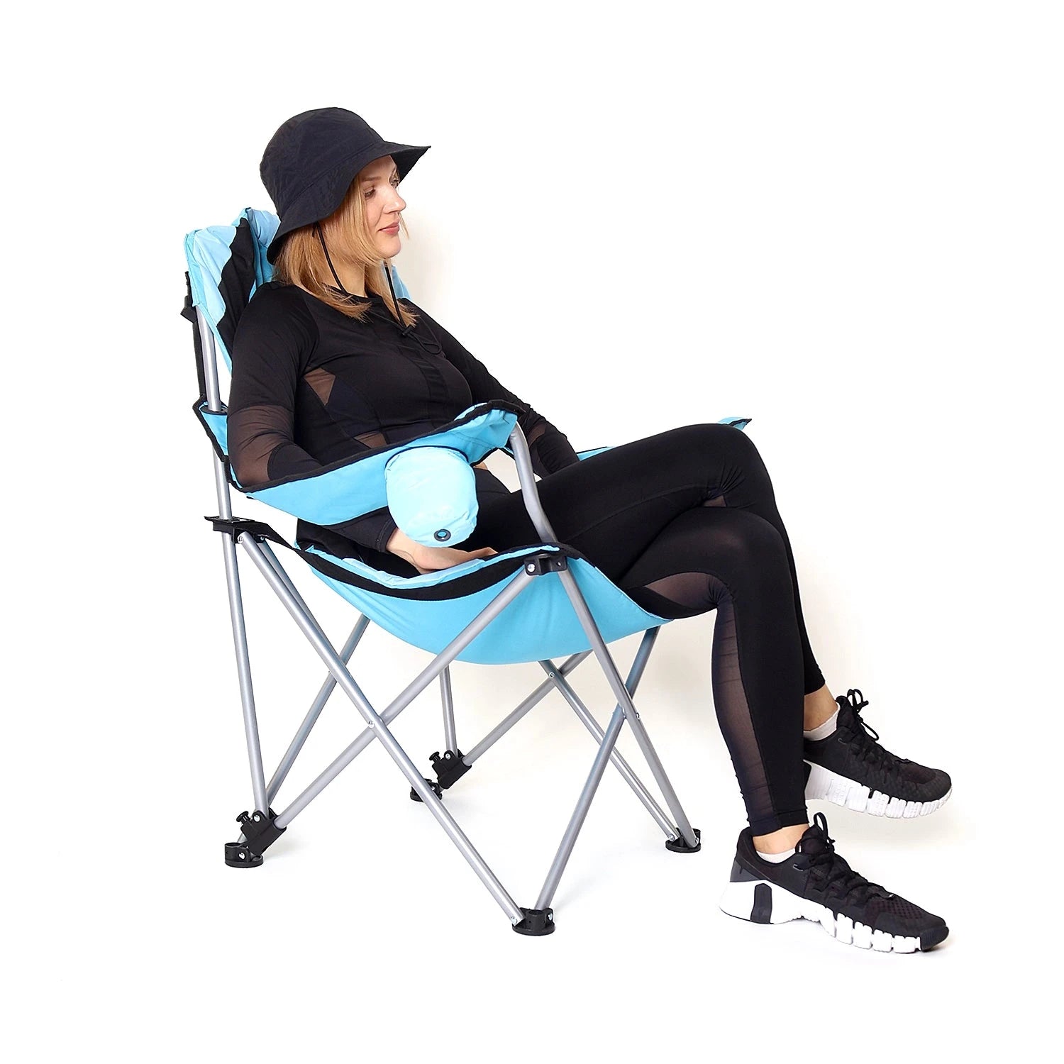 Padded camping chair with cup holder and carry bag Powershot