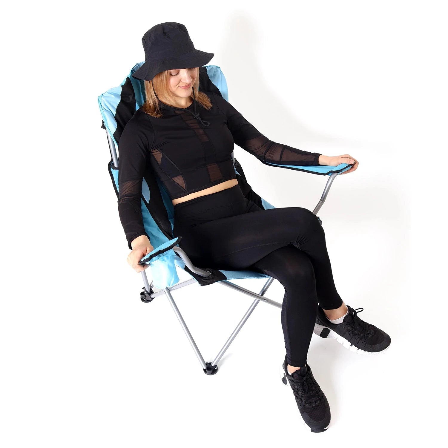 Padded camping chair with cup holder and carry bag Powershot