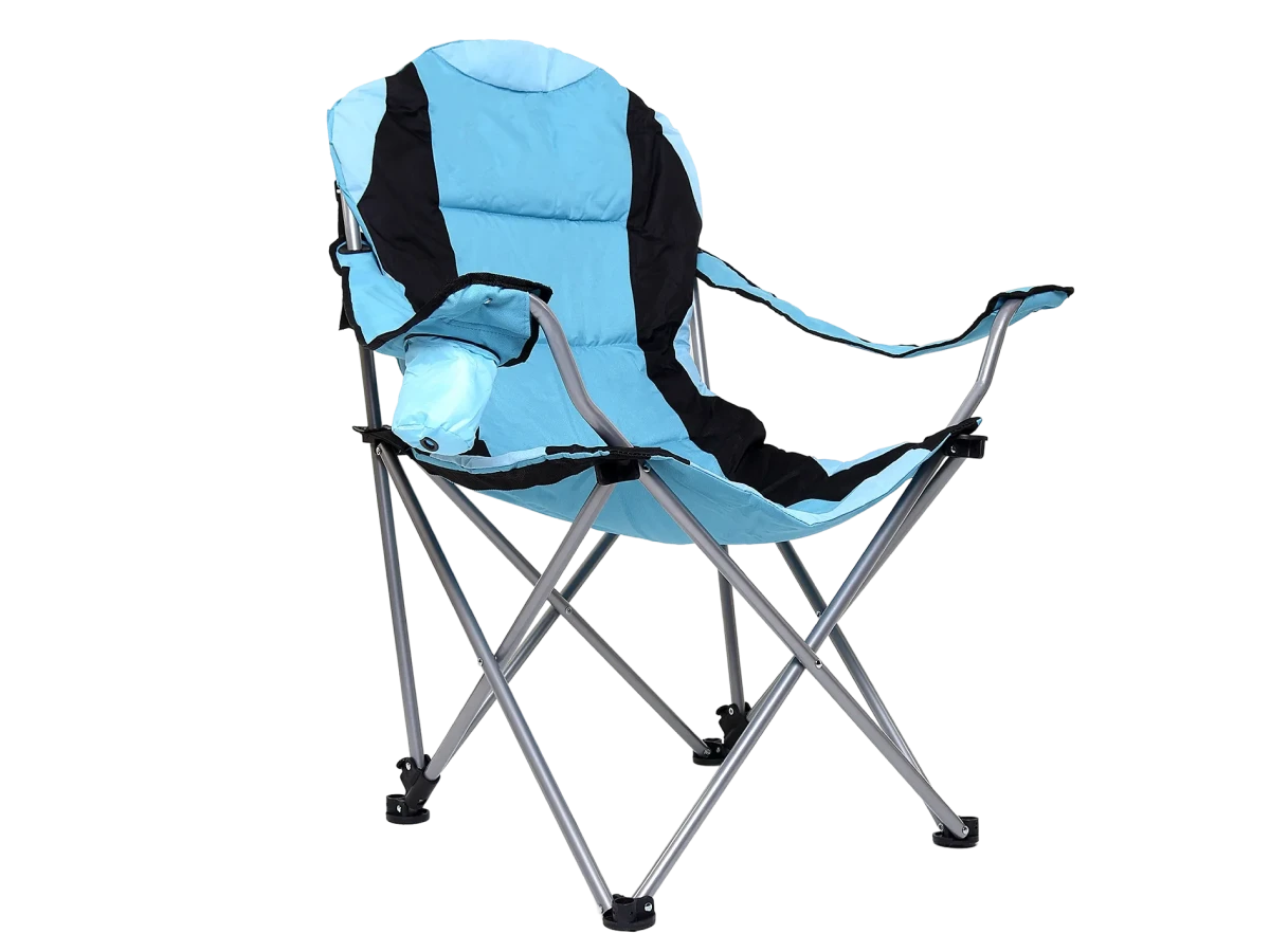 Padded camping chair with cup holder and carry bag Powershot
