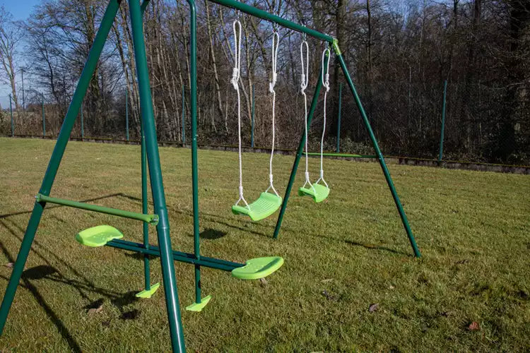Multi-Play Garden Swing Set with Basketball Hoop - 3 Station Powershot