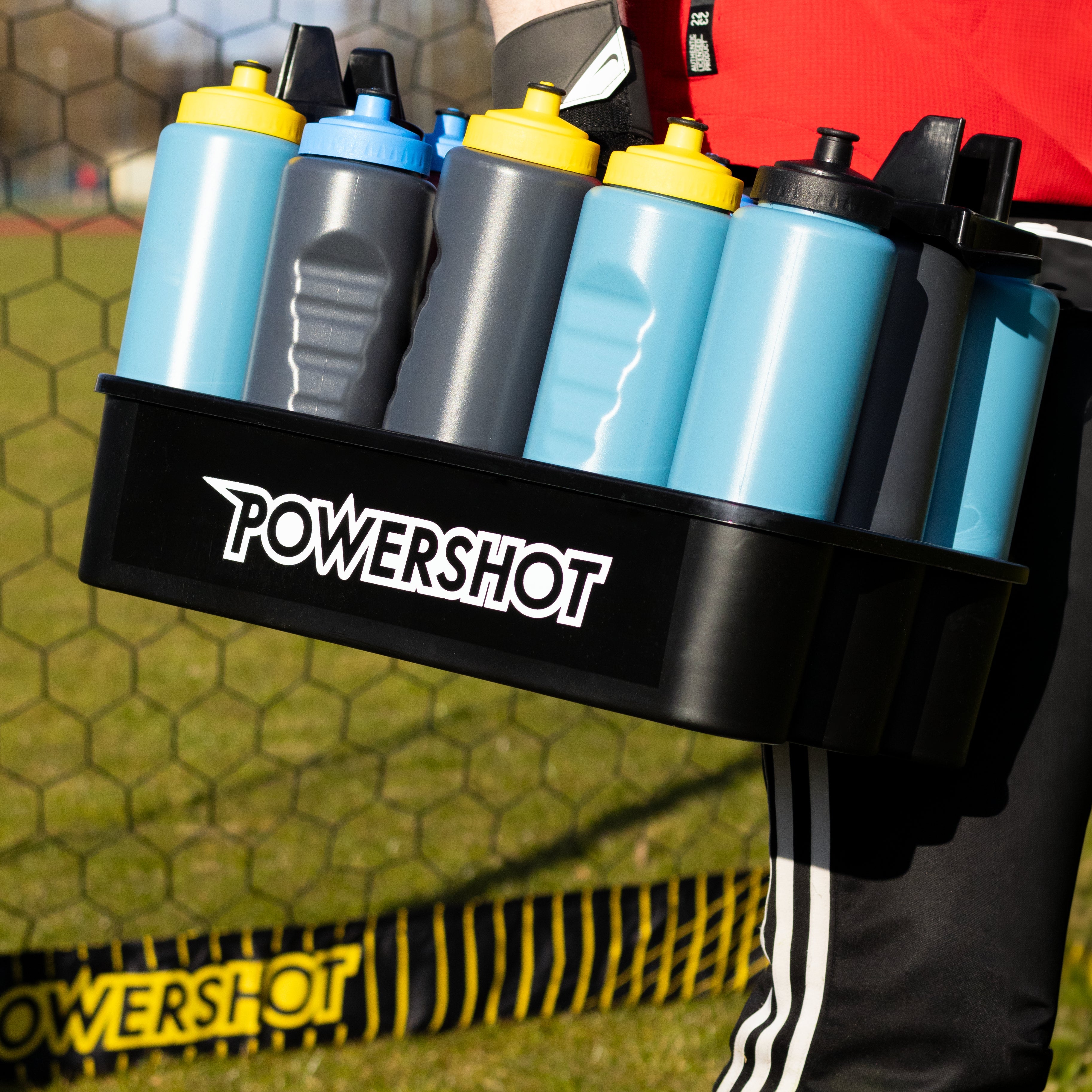 Bottle carrier holds up to 12 bottles Powershot