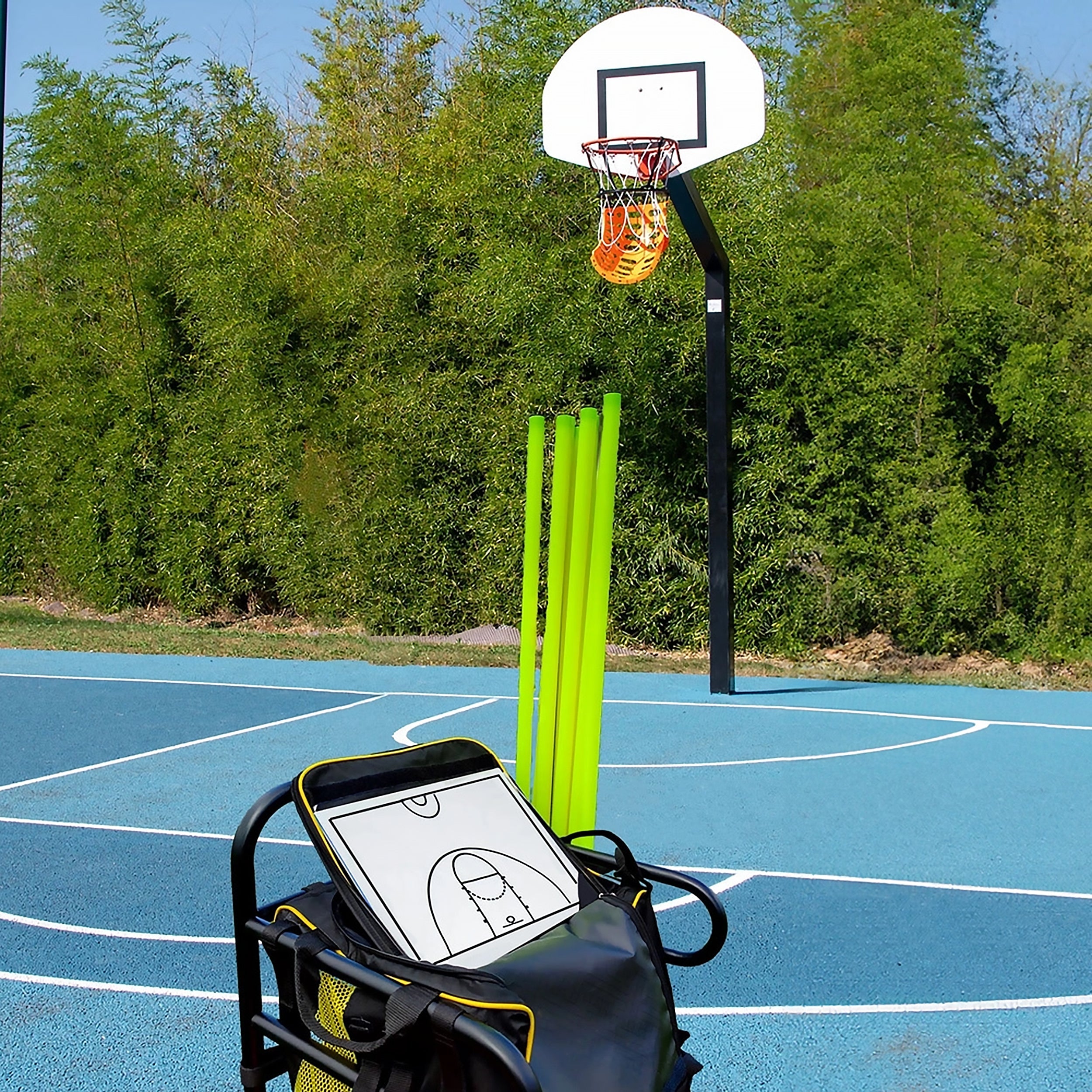 Basketball Equipment Cart with Bib Storage Bag Powershot