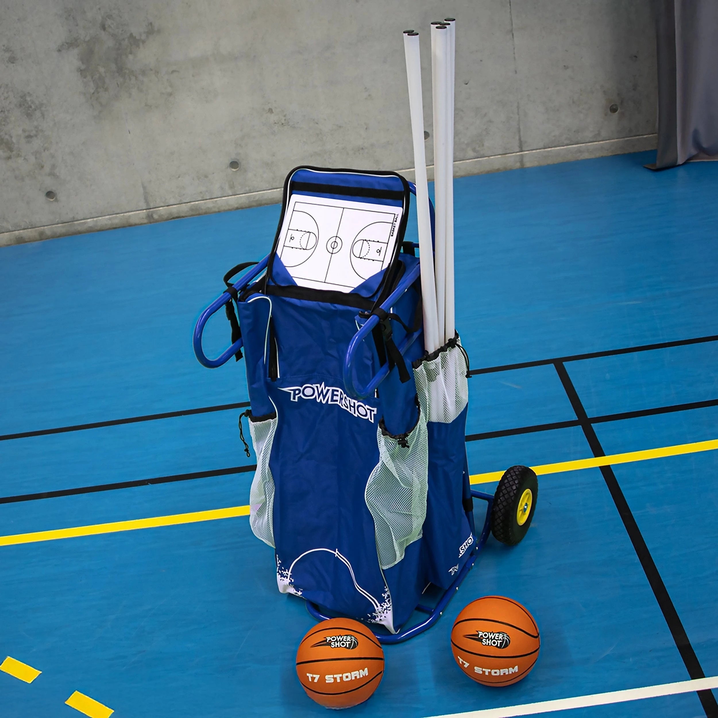 Basketball Equipment Cart with Bib Storage Bag Powershot