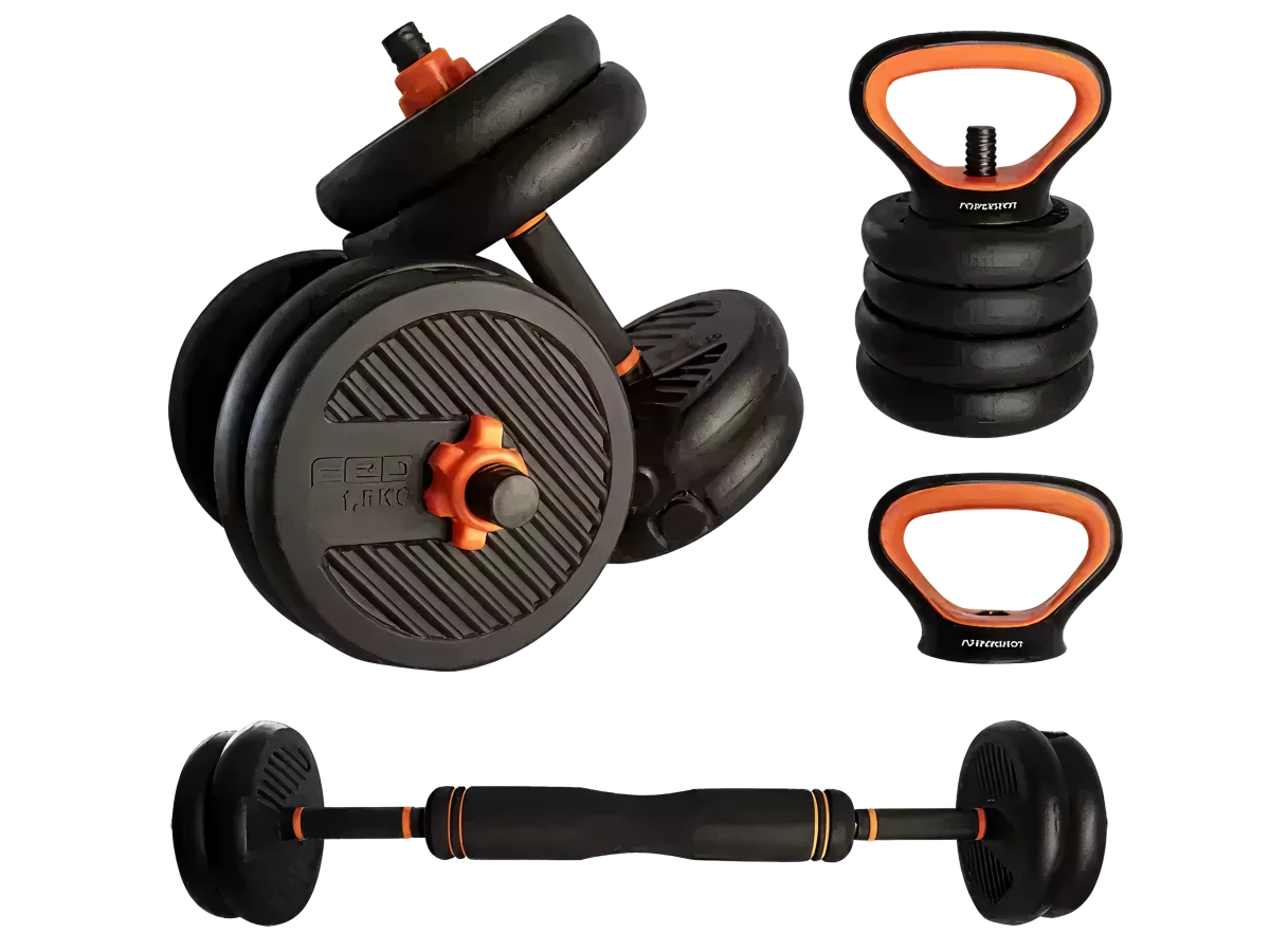 Kit completo de musculación 15 kg - esencial para desarrollar músculos