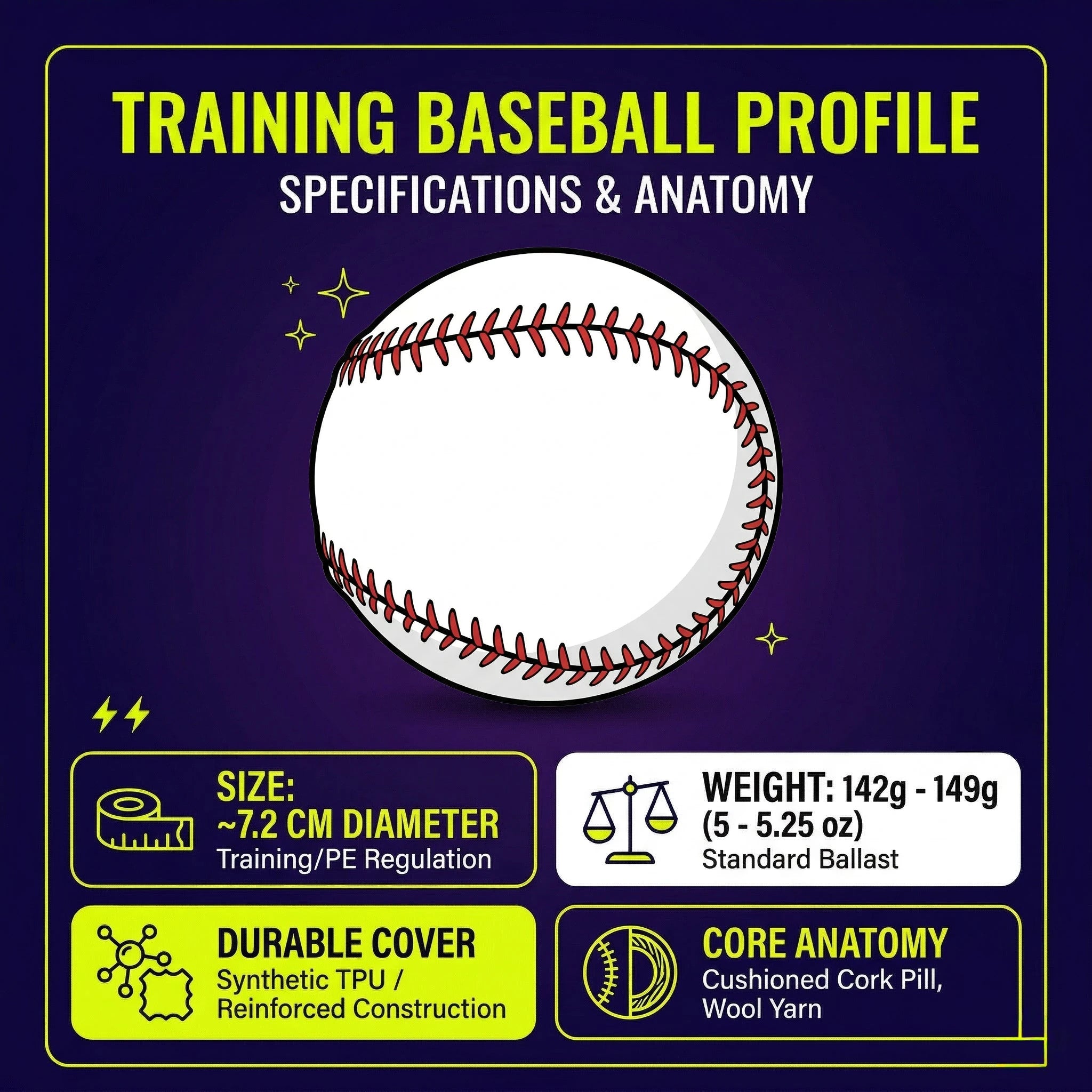 Durable Training Baseball – 7.2cm Powershot
