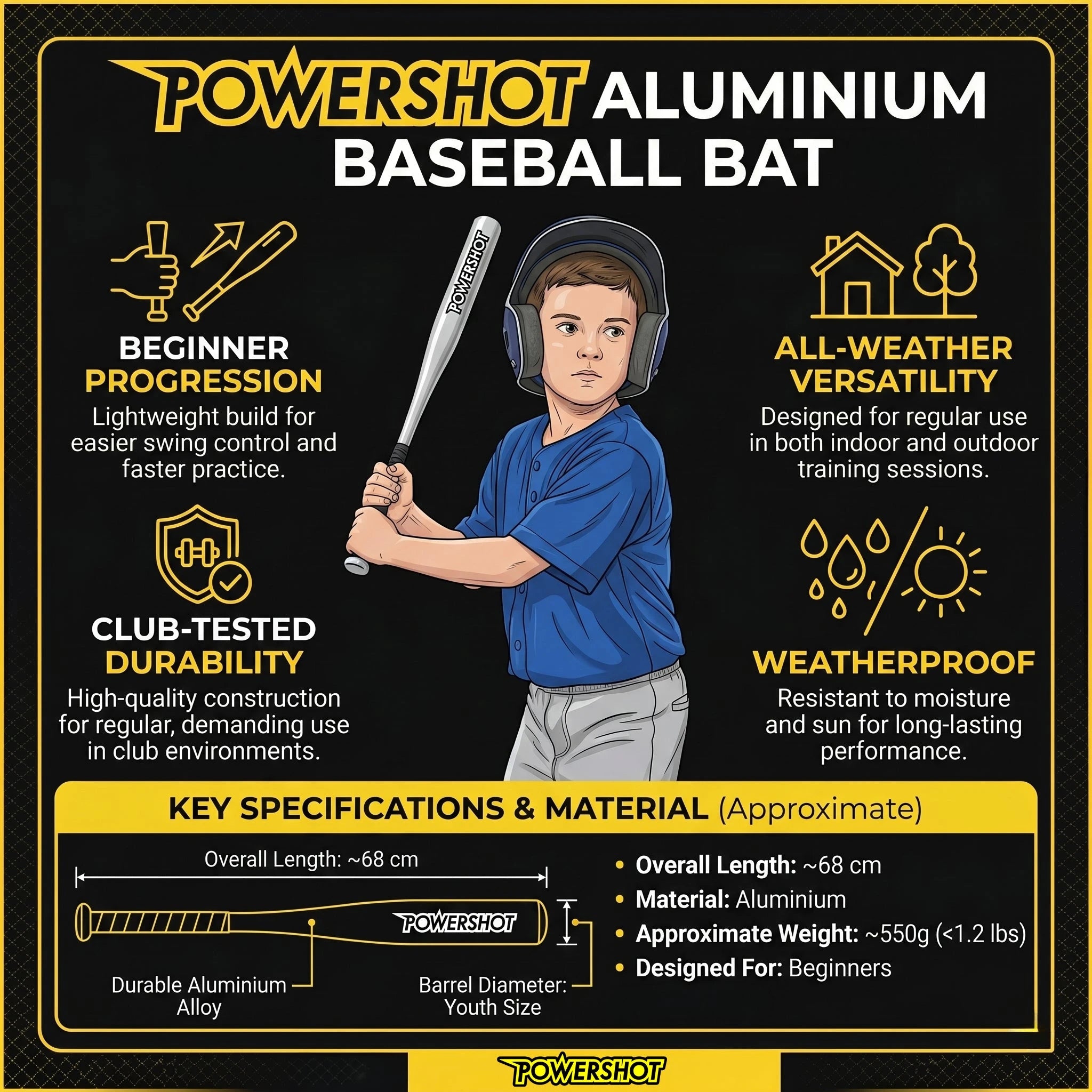 Bate de béisbol de aluminio