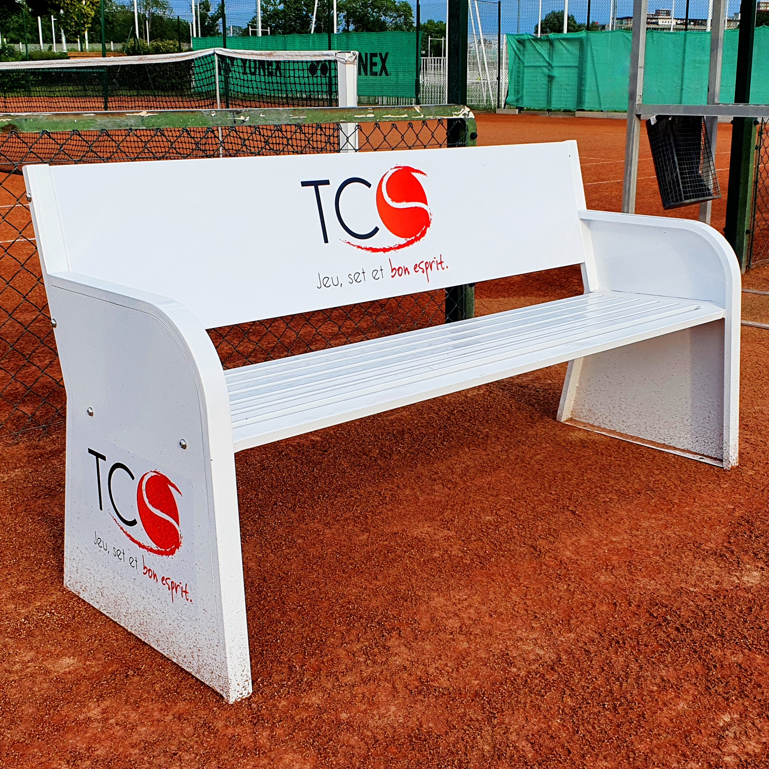 Advertising Tennis Court Bench – Steel Carrington