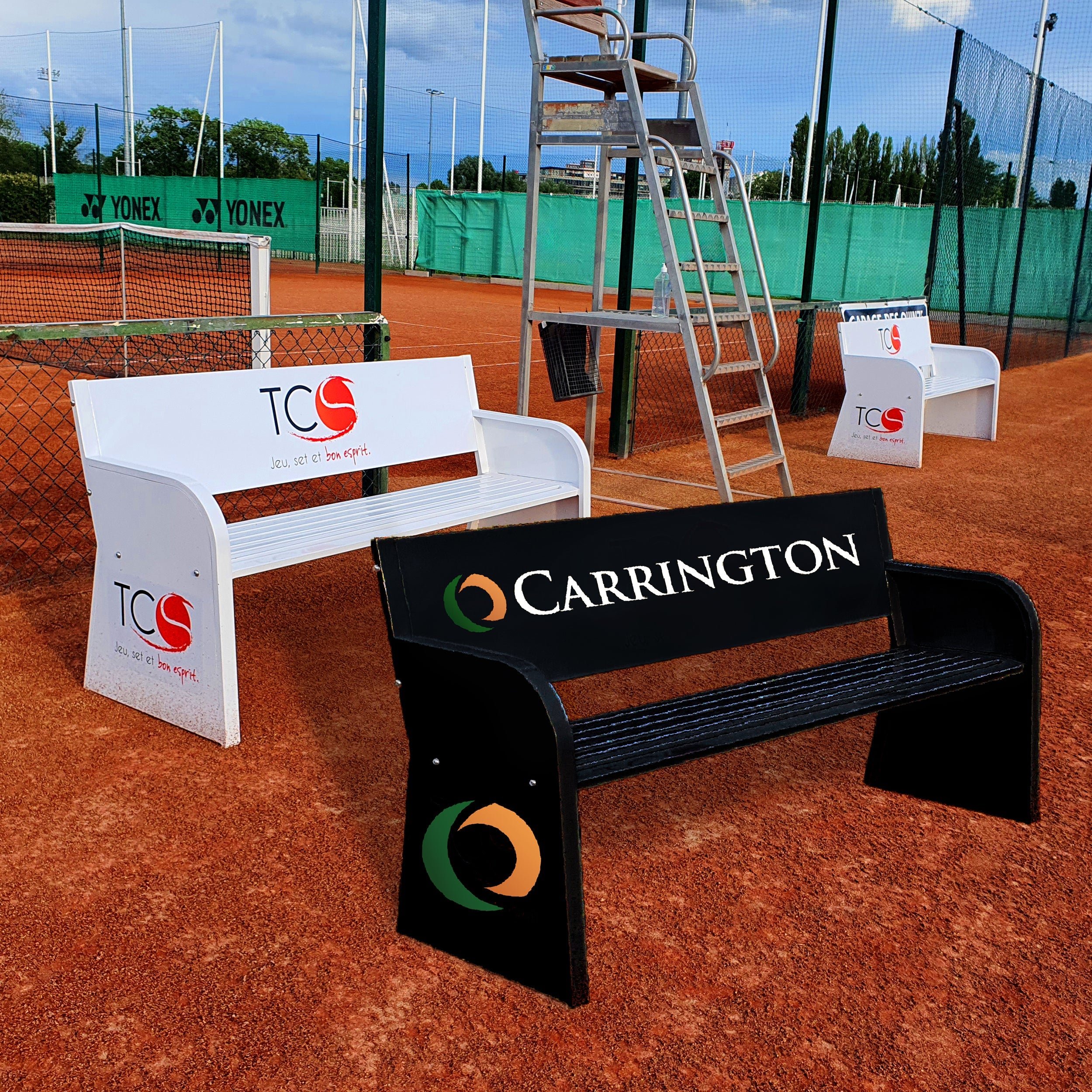 Advertising Tennis Court Bench – Steel Carrington